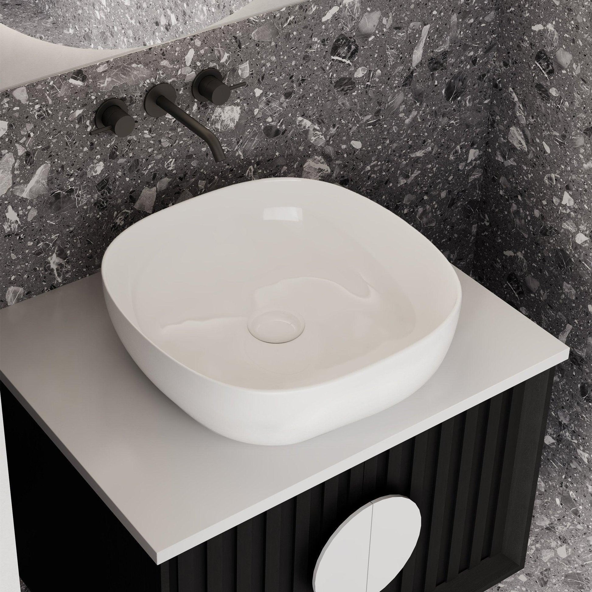 Milano Rowe Square Ceramic Above Counter Basin - Ideal Bathroom CentreAB3737Gloss White