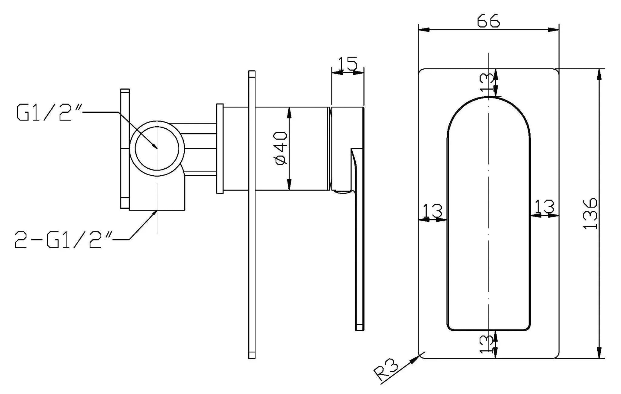 Milano Ruki Wall Shower Mixer - Ideal Bathroom CentrePBS3001BGBrushed Gold