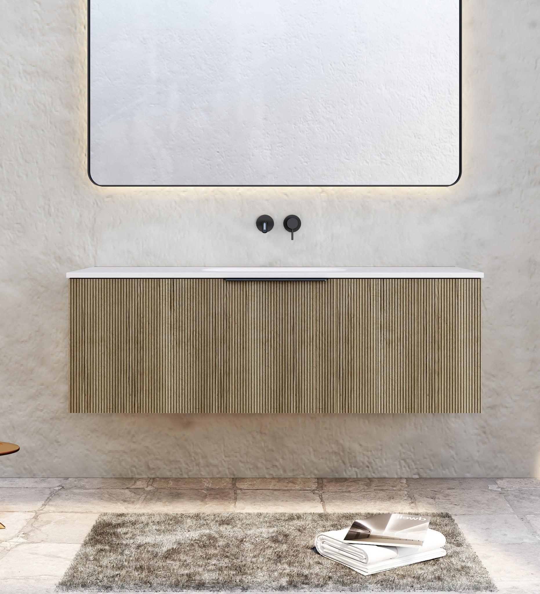 Milano Sicily V-Groove Wall Hung Vanity - Ideal Bathroom CentreSI1200BW1TH1200mmBright Walnut1 Tap Hole