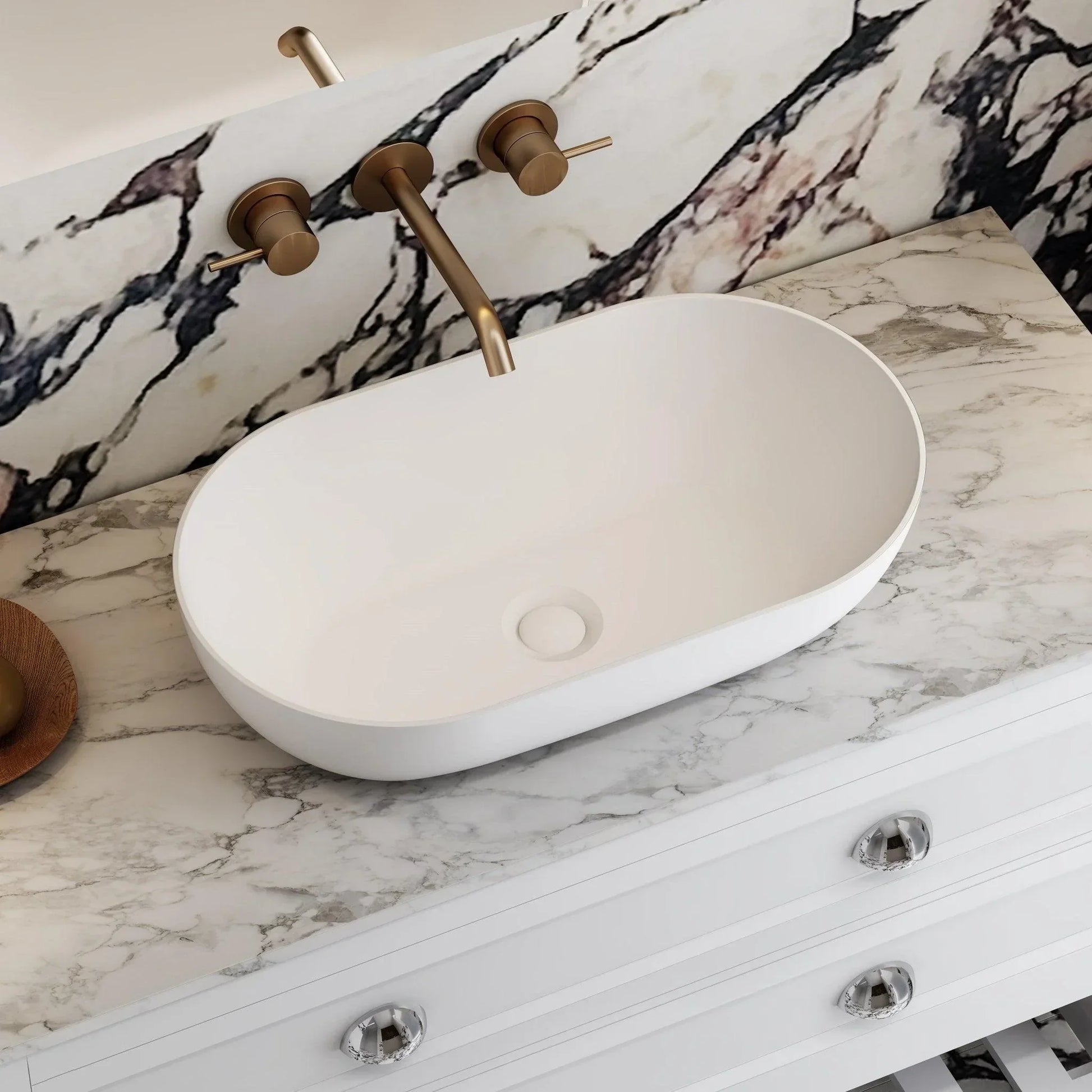 Milano Soul 560mm Solid Surface Basin - Ideal Bathroom CentreOVL5632