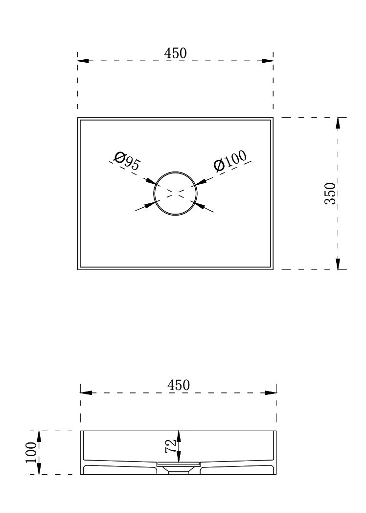 Milano Studio Rectangle Solid Surface Basin - Ideal Bathroom CentreREC5035500x350mm