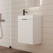 Milano Wave Flute 460mm Small Space Vanity-Matte White - Ideal Bathroom CentreWAVE4625WHR-MWWall HungRight Hand Hinge