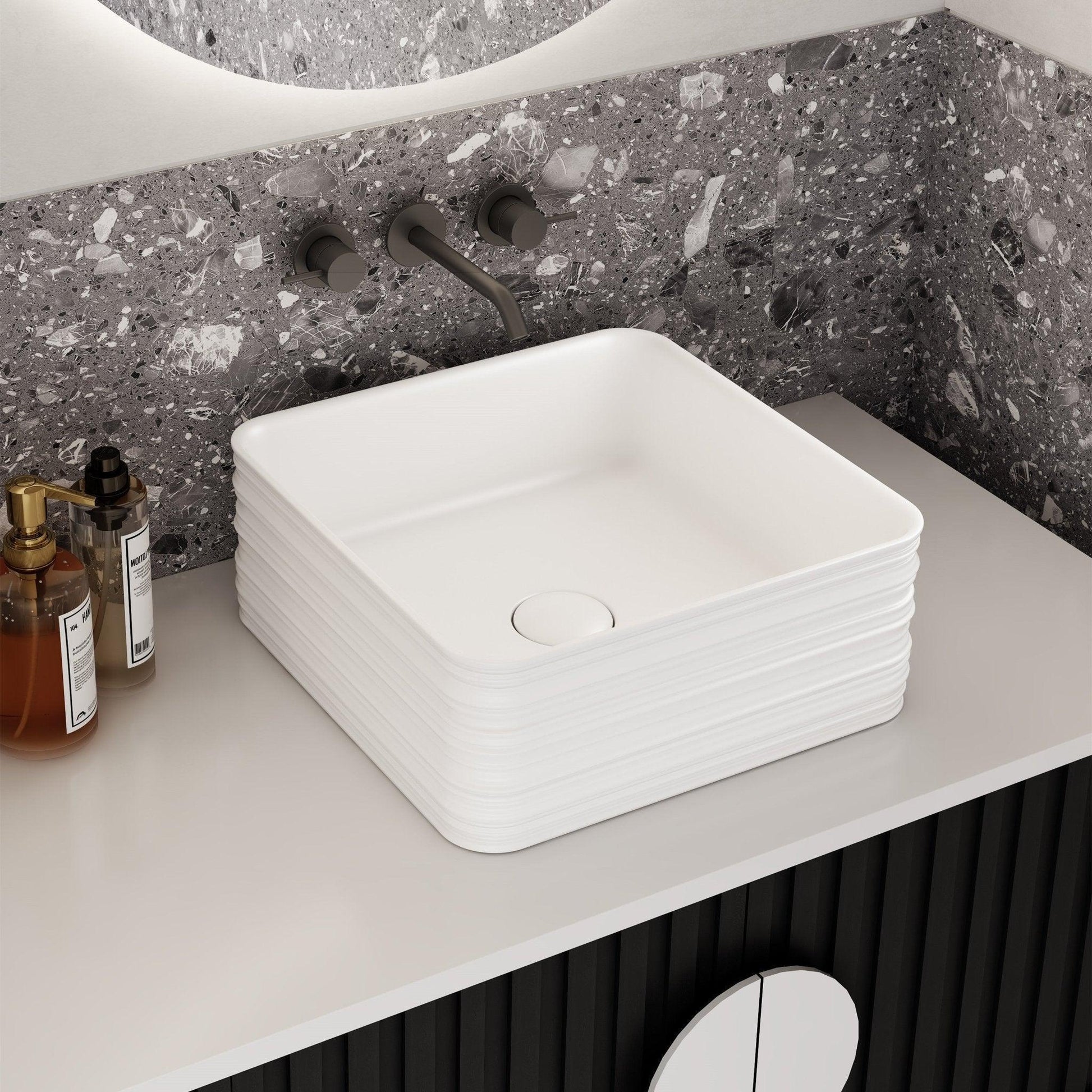 Milano Wave Square Above Counter Basin - Ideal Bathroom CentreWAVE3939MW