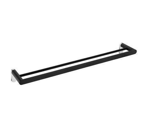 Millennium Akemi Double Towel Rail 600mm - Ideal Bathroom Centre5851BLBLACK AND CHROME