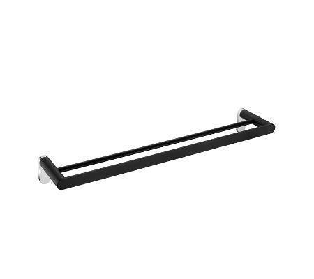 Millennium Akemi Double Towel Rail 800mm - Ideal Bathroom Centre5852BLBLACK AND CHROME