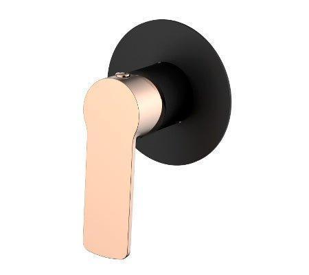 Millennium Akemi Shower Mixer Round Plate - Ideal Bathroom Centre10342BRGMatte Black & Rose Gold