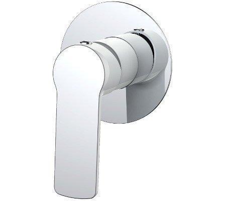 Millennium Akemi Shower Mixer Round Plate - Ideal Bathroom Centre10345White & Chrome