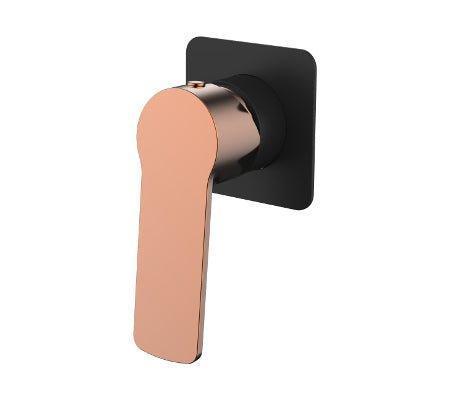 Millennium Akemi Shower Mixer Square Plate - Ideal Bathroom Centre10342BRG+ZNWSQBLMatte Black & Rose Gold