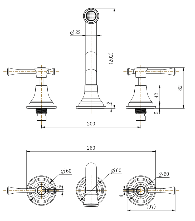 Montpellier Bath Tap Set - Ideal Bathroom CentreMON007BNBrushed Nickel