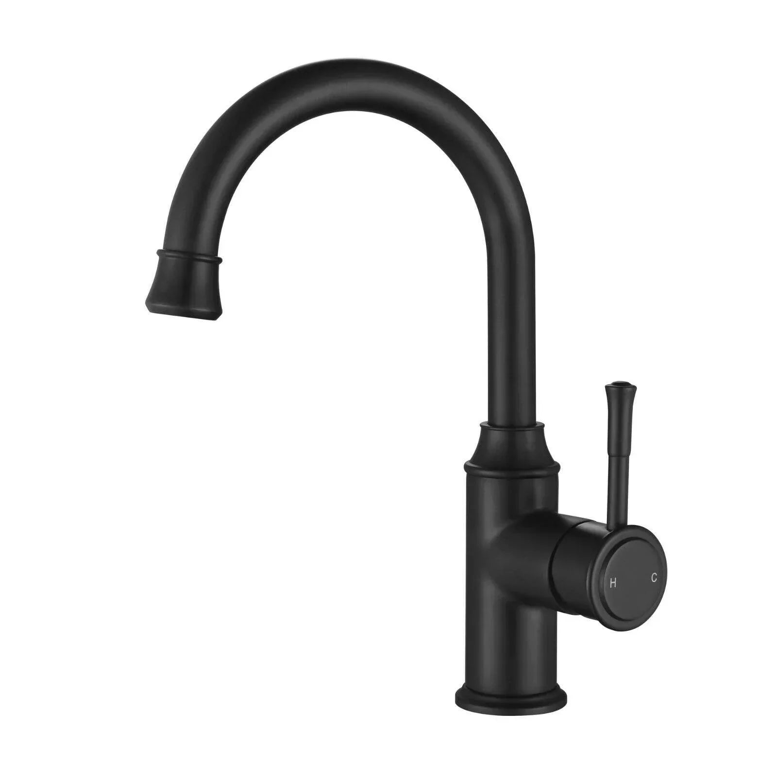 Montpellier High Rise Gooseneck Basin Mixer - Ideal Bathroom CentreMON002BKMatte Black