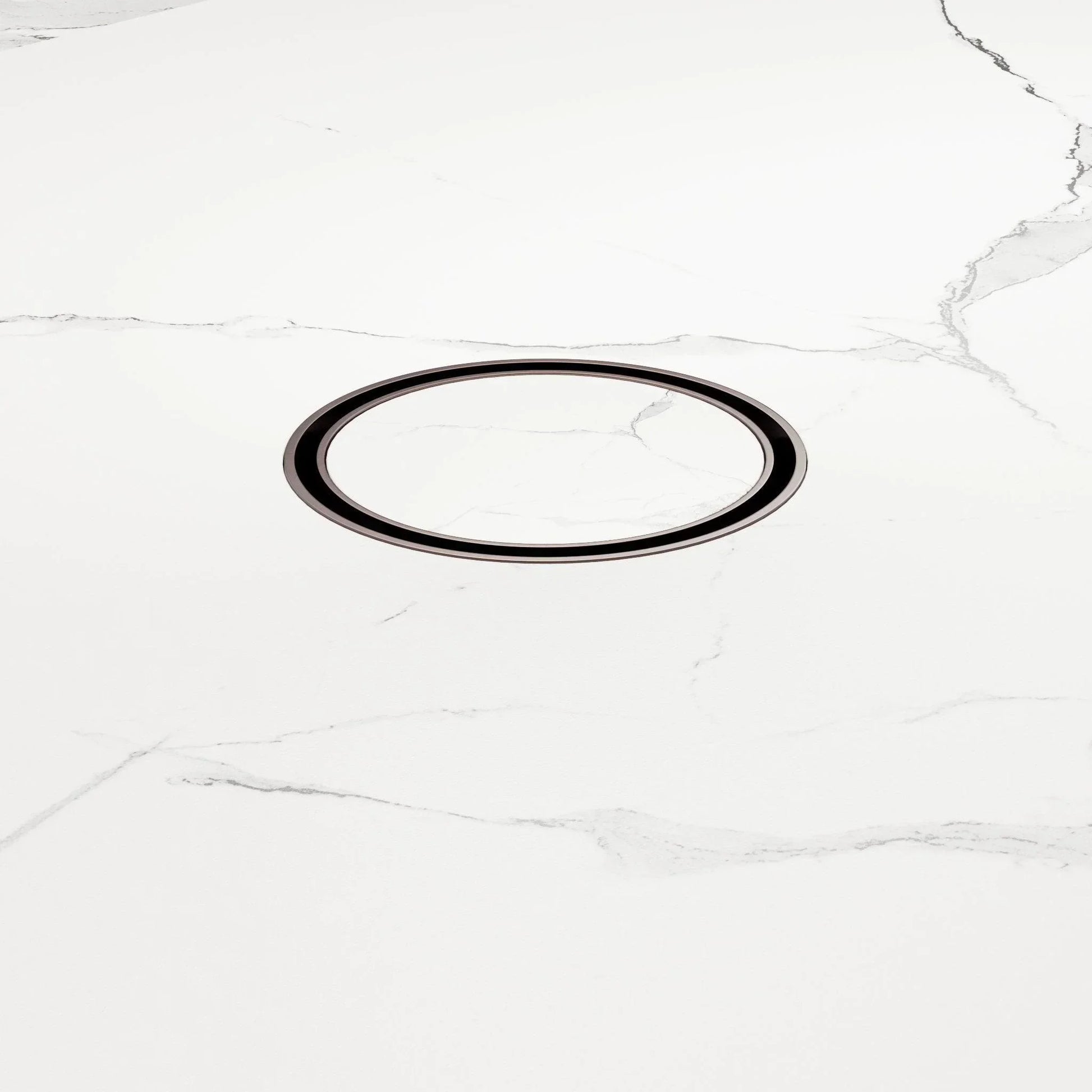 NERO 100MM ROUND TILE INSERT FLOOR WASTE 50MM OUTLET BRUSHED BRONZE - Ideal Bathroom CentreNRFW003BZ