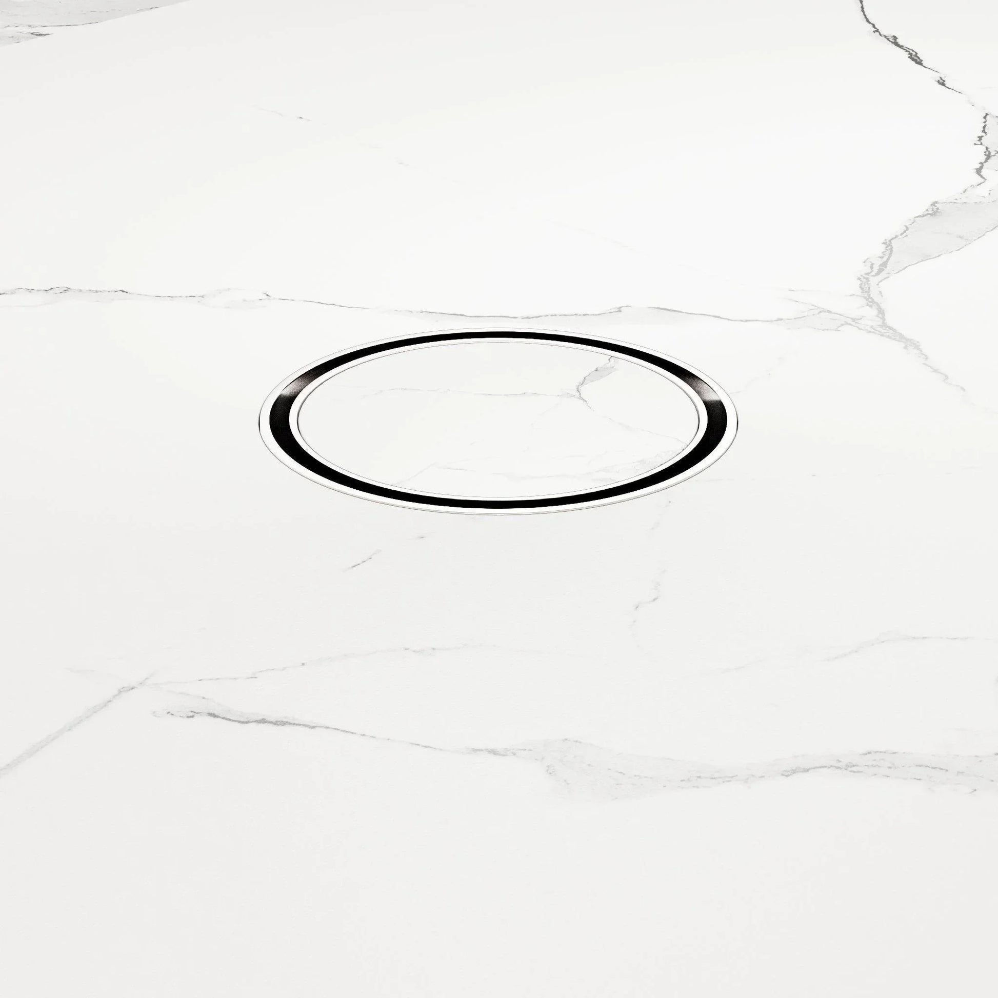 NERO 100MM ROUND TILE INSERT FLOOR WASTE 50MM OUTLET CHROME - Ideal Bathroom CentreNRFW003CH