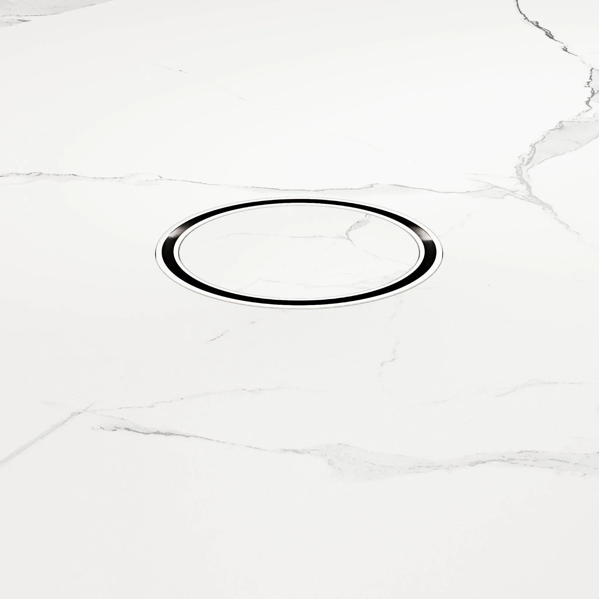 NERO 100MM ROUND TILE INSERT FLOOR WASTE 50MM OUTLET CHROME - Ideal Bathroom CentreNRFW003CH