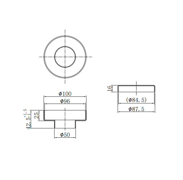NERO 100MM ROUND TILE INSERT FLOOR WASTE 50MM OUTLET GUN METAL - Ideal Bathroom CentreNRFW003GM