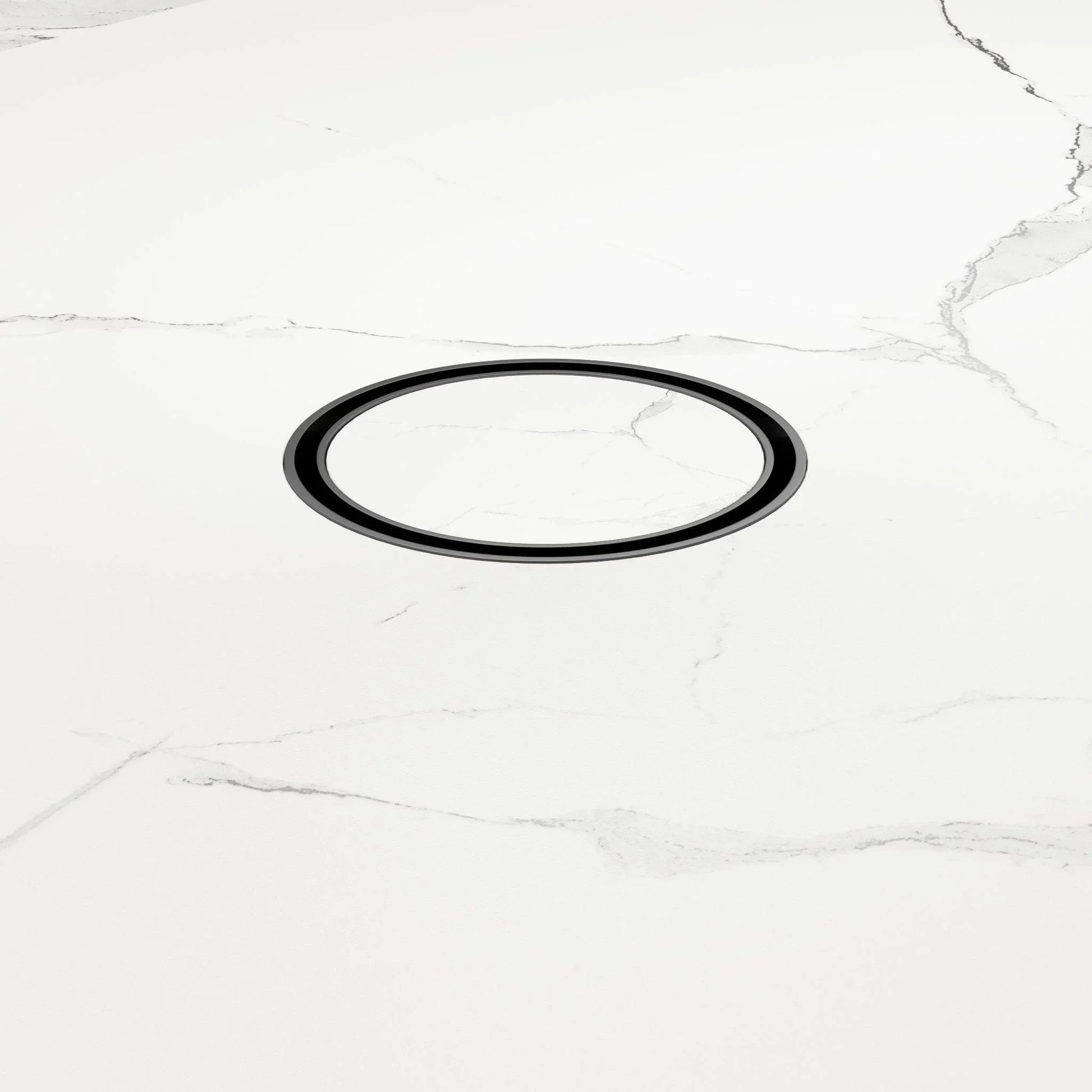NERO 100MM ROUND TILE INSERT FLOOR WASTE 50MM OUTLET GUN METAL - Ideal Bathroom CentreNRFW003GM