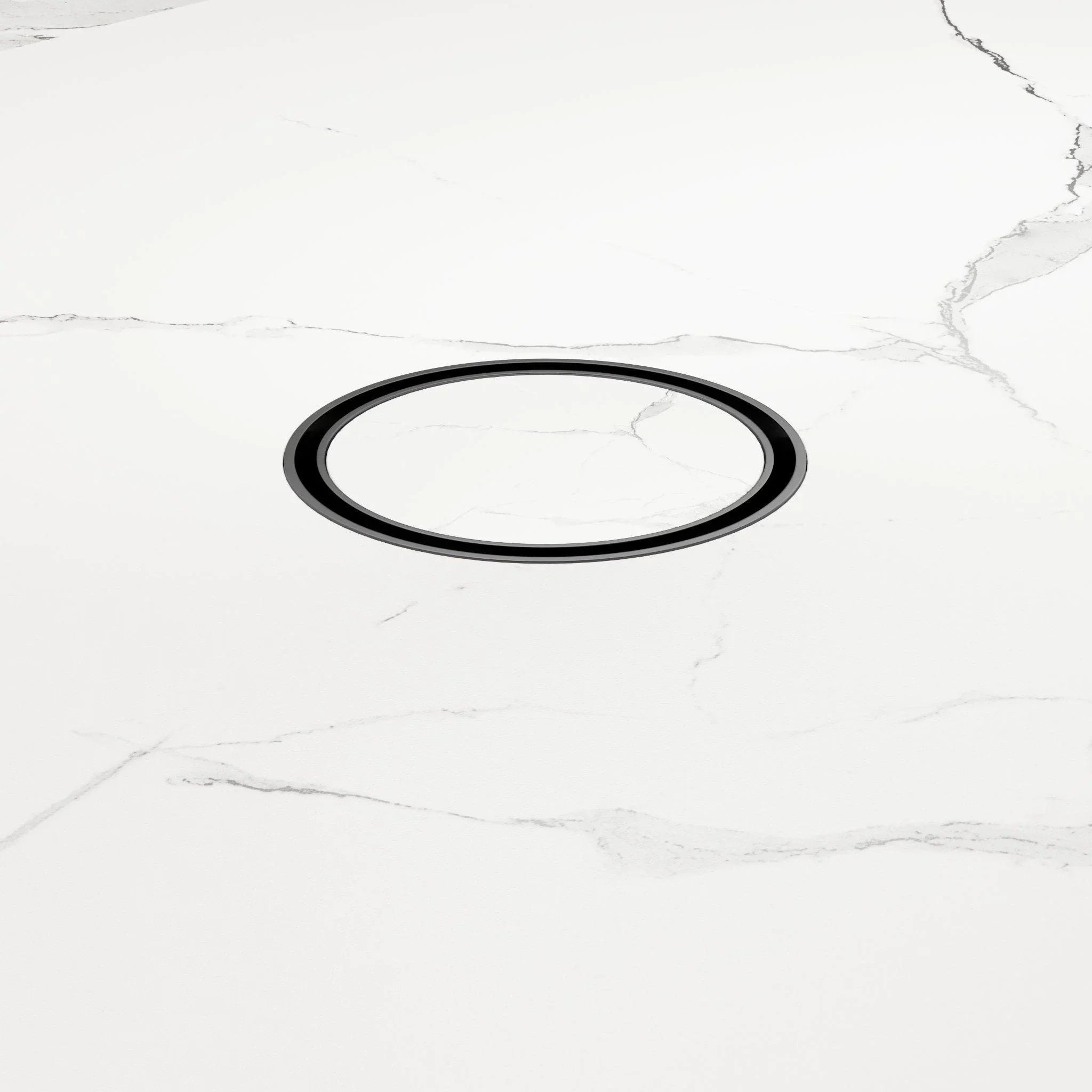 NERO 100MM ROUND TILE INSERT FLOOR WASTE 50MM OUTLET GUN METAL - Ideal Bathroom CentreNRFW003GM