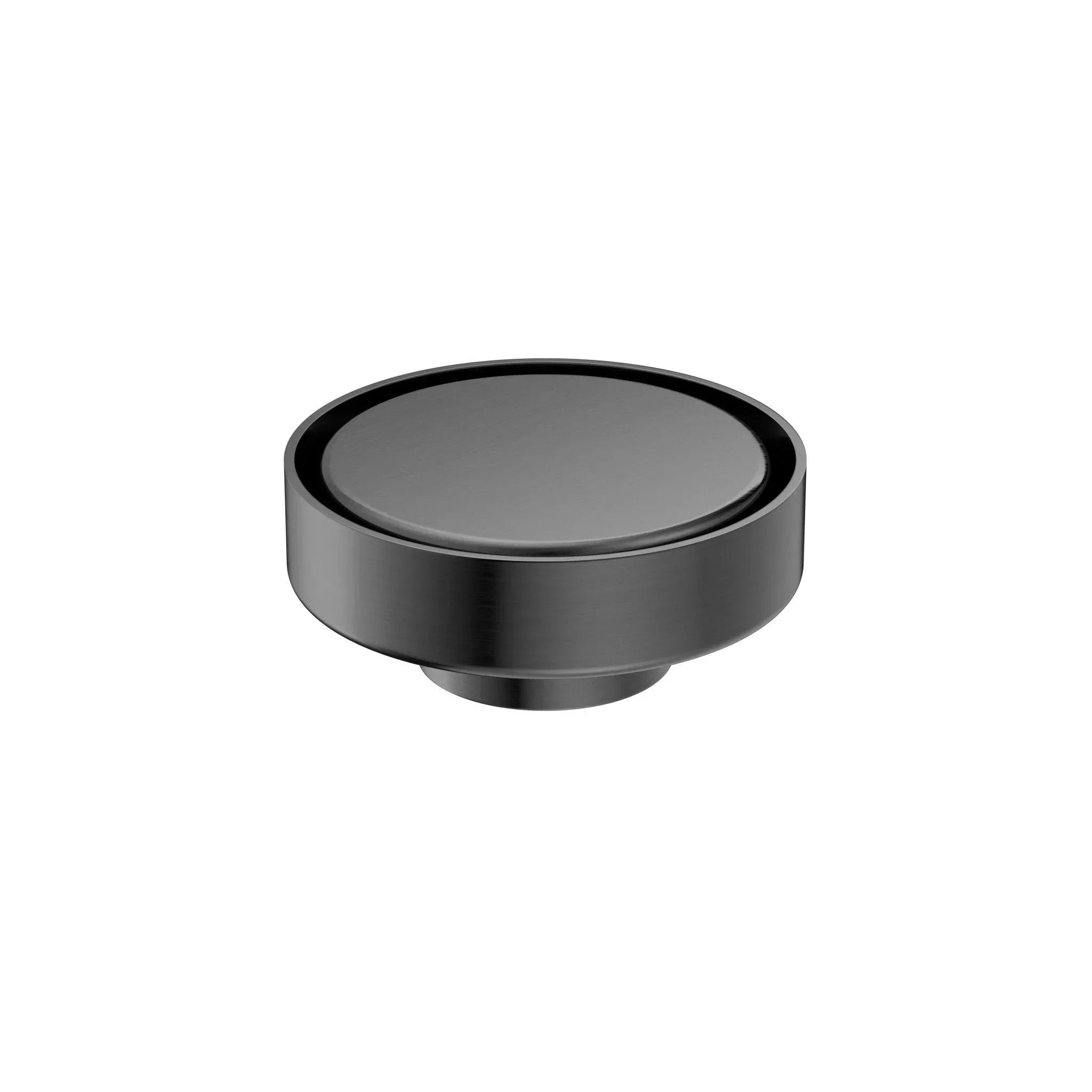 NERO 100MM ROUND TILE INSERT FLOOR WASTE 50MM OUTLET GUN METAL - Ideal Bathroom CentreNRFW003GM