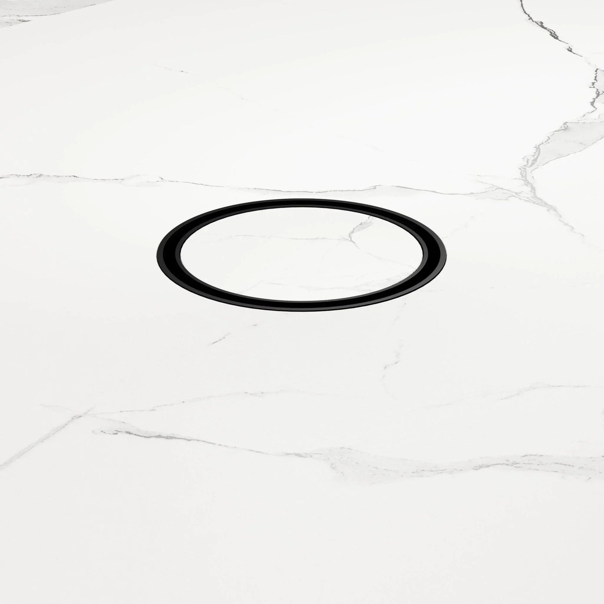 NERO 100MM ROUND TILE INSERT FLOOR WASTE 50MM OUTLET MATTE BLACK - Ideal Bathroom CentreNRFW003MB
