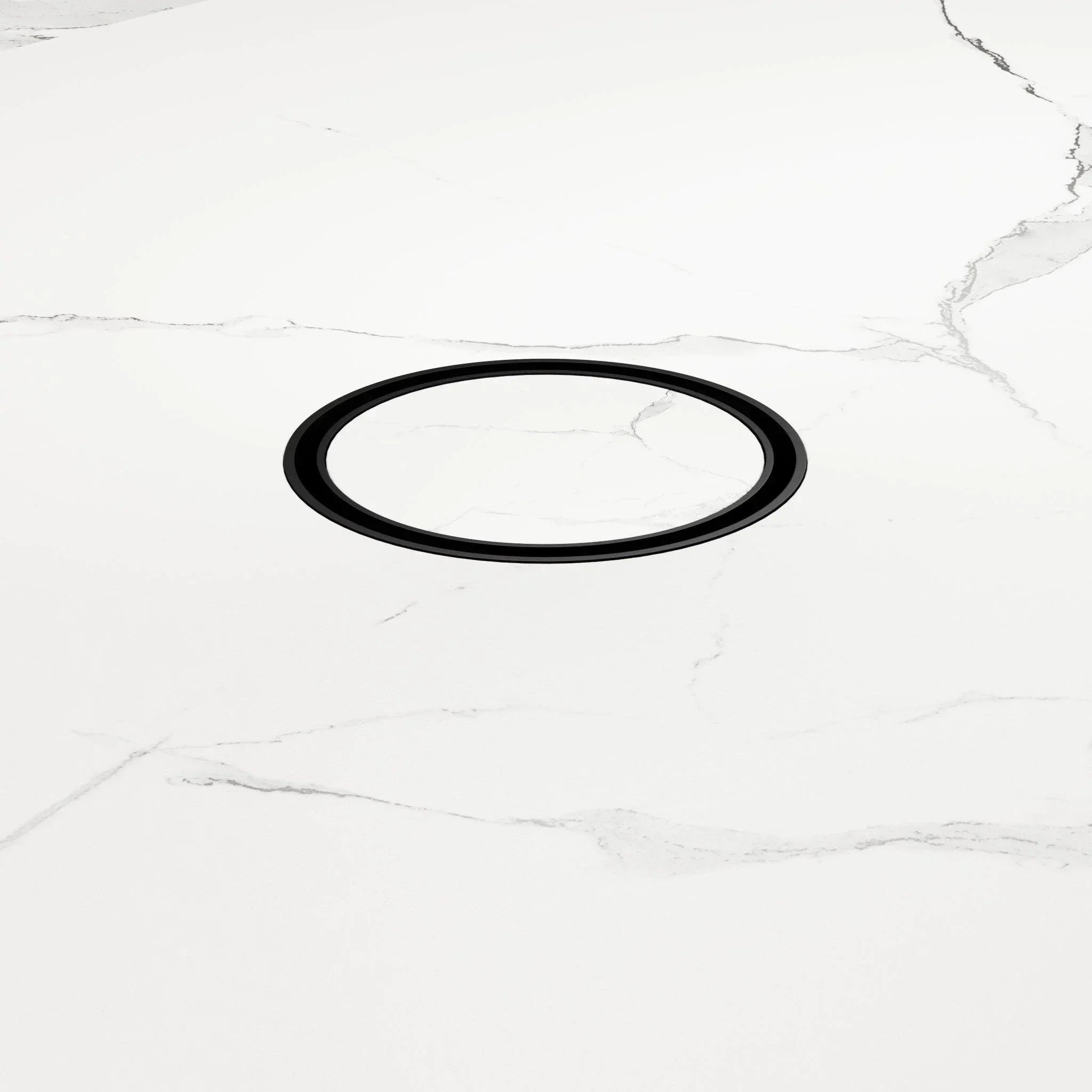 NERO 100MM ROUND TILE INSERT FLOOR WASTE 50MM OUTLET MATTE BLACK - Ideal Bathroom CentreNRFW003MB