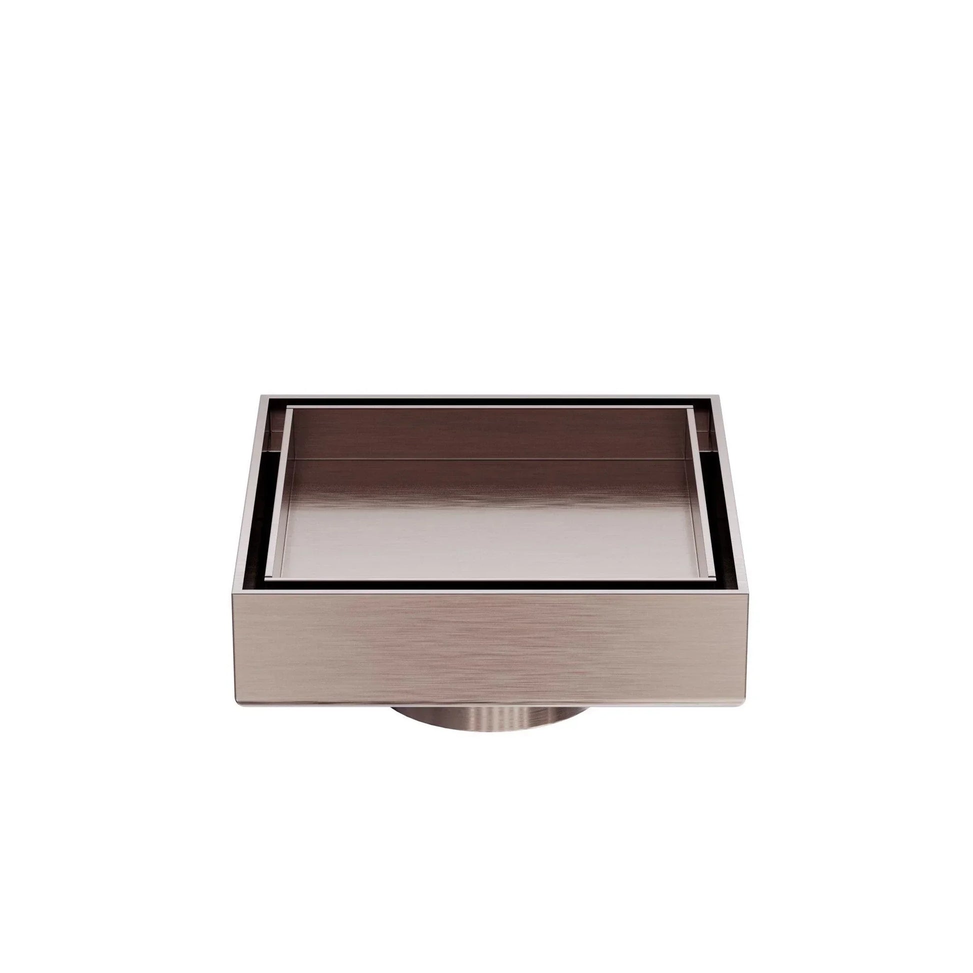 NERO 100MM SQUARE TILE INSERT FLOOR WASTE 50MM OUTLET BRUSHED BRONZE - Ideal Bathroom CentreNRFW006BZ