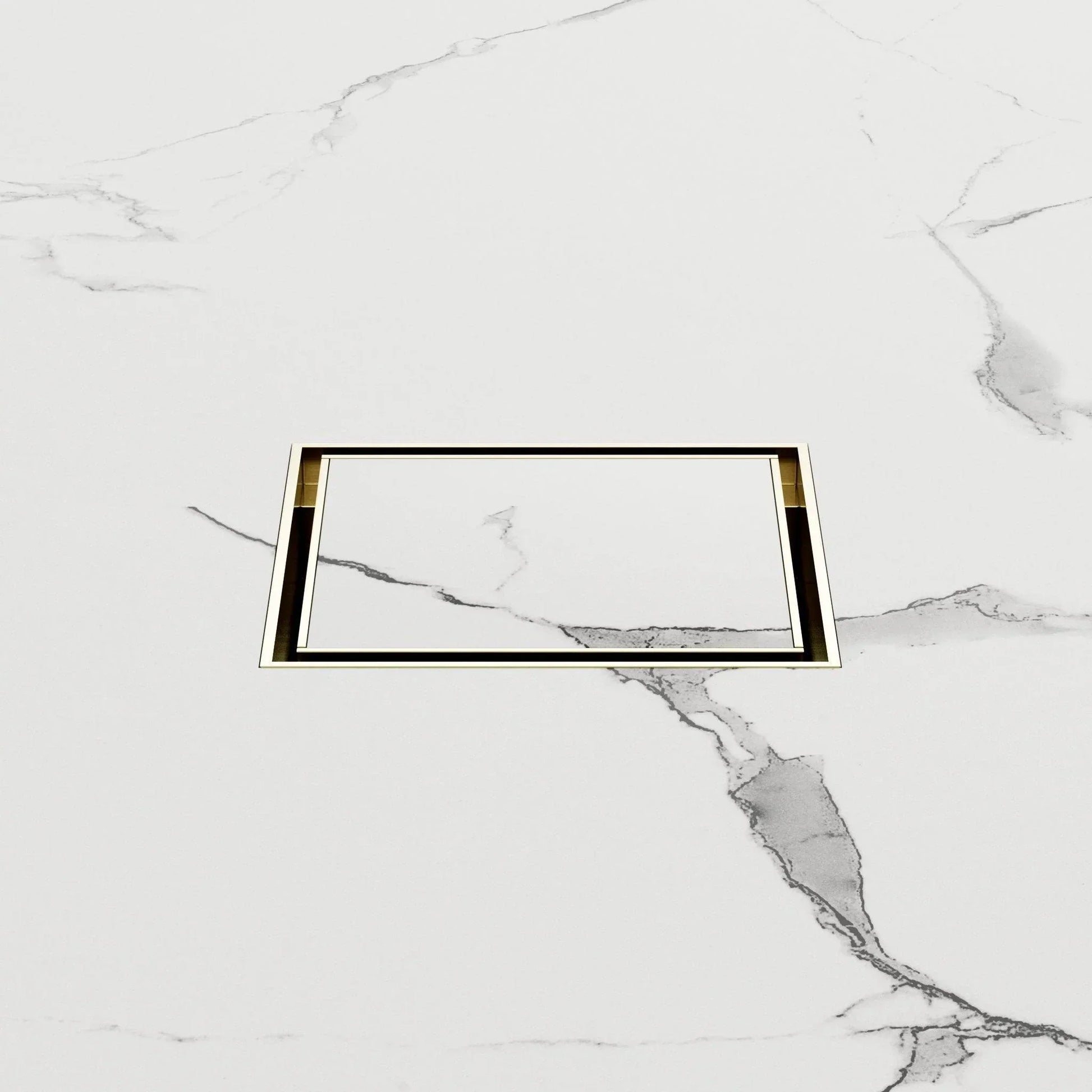 NERO 100MM SQUARE TILE INSERT FLOOR WASTE 50MM OUTLET BRUSHED GOLD - Ideal Bathroom CentreNRFW006BG