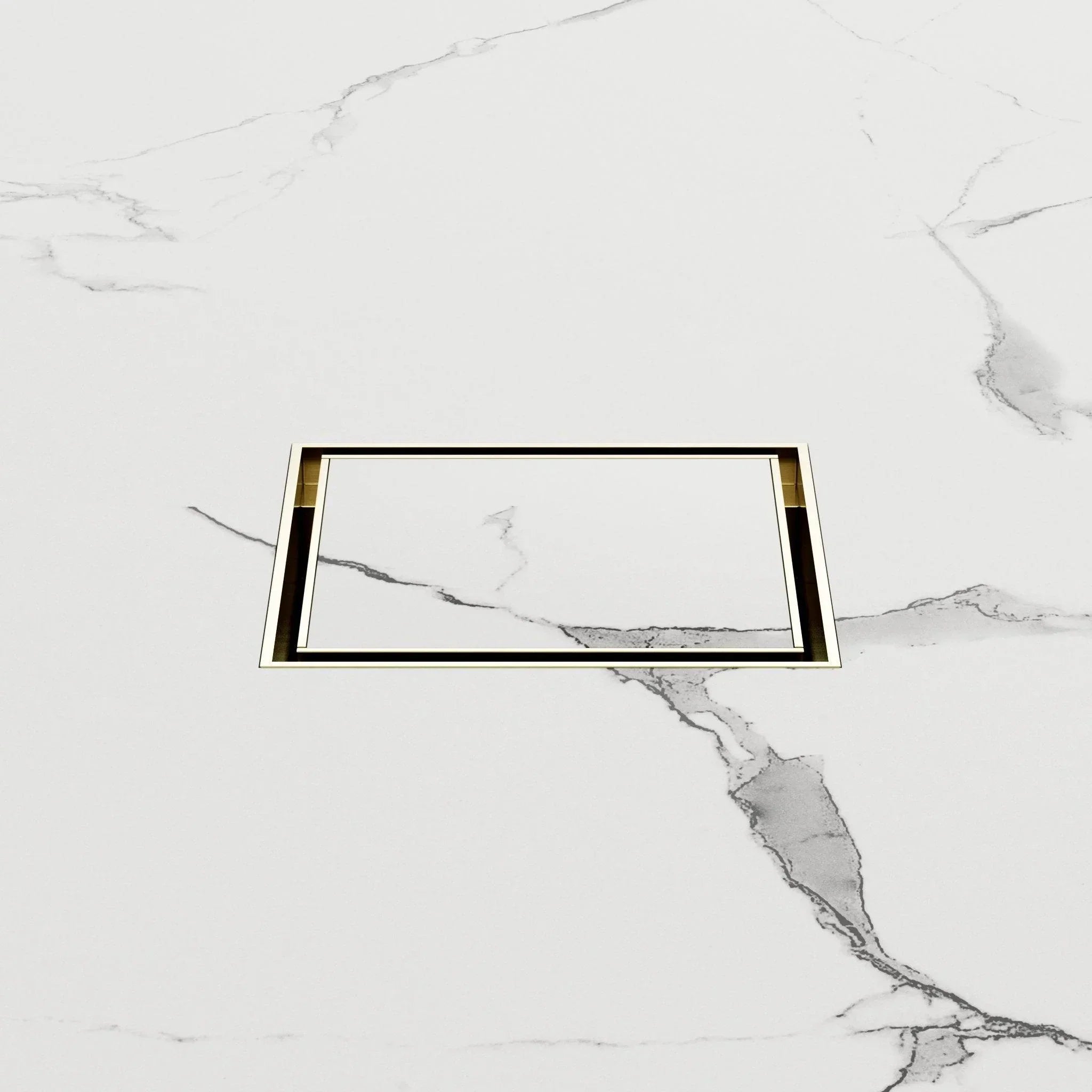 NERO 100MM SQUARE TILE INSERT FLOOR WASTE 50MM OUTLET BRUSHED GOLD - Ideal Bathroom CentreNRFW006BG