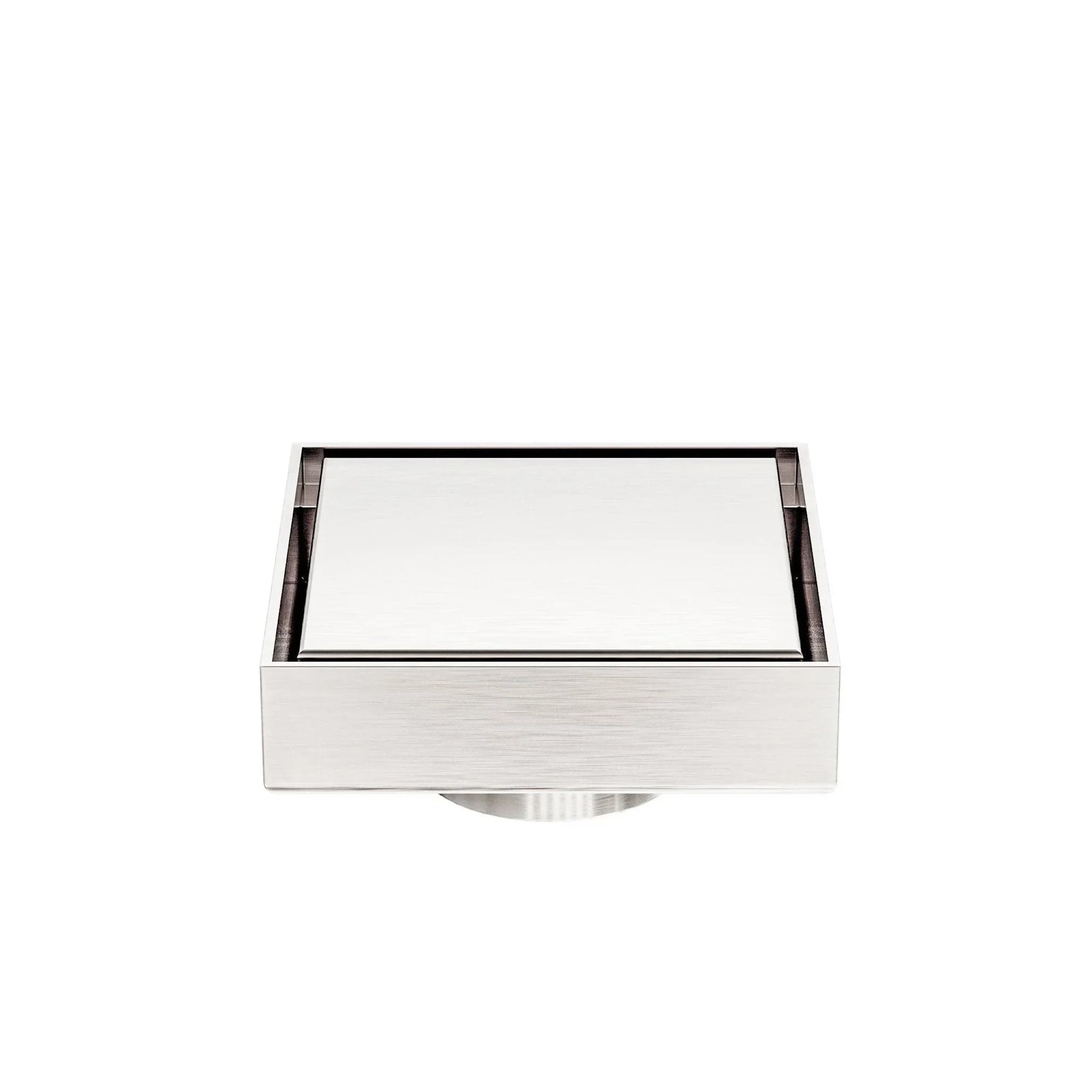 NERO 100MM SQUARE TILE INSERT FLOOR WASTE 50MM OUTLET BRUSHED NICKEL - Ideal Bathroom CentreNRFW006BN