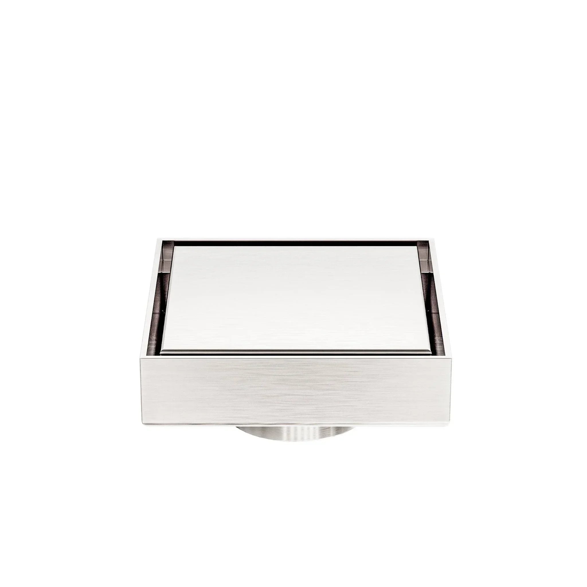 NERO 100MM SQUARE TILE INSERT FLOOR WASTE 50MM OUTLET BRUSHED NICKEL - Ideal Bathroom CentreNRFW006BN