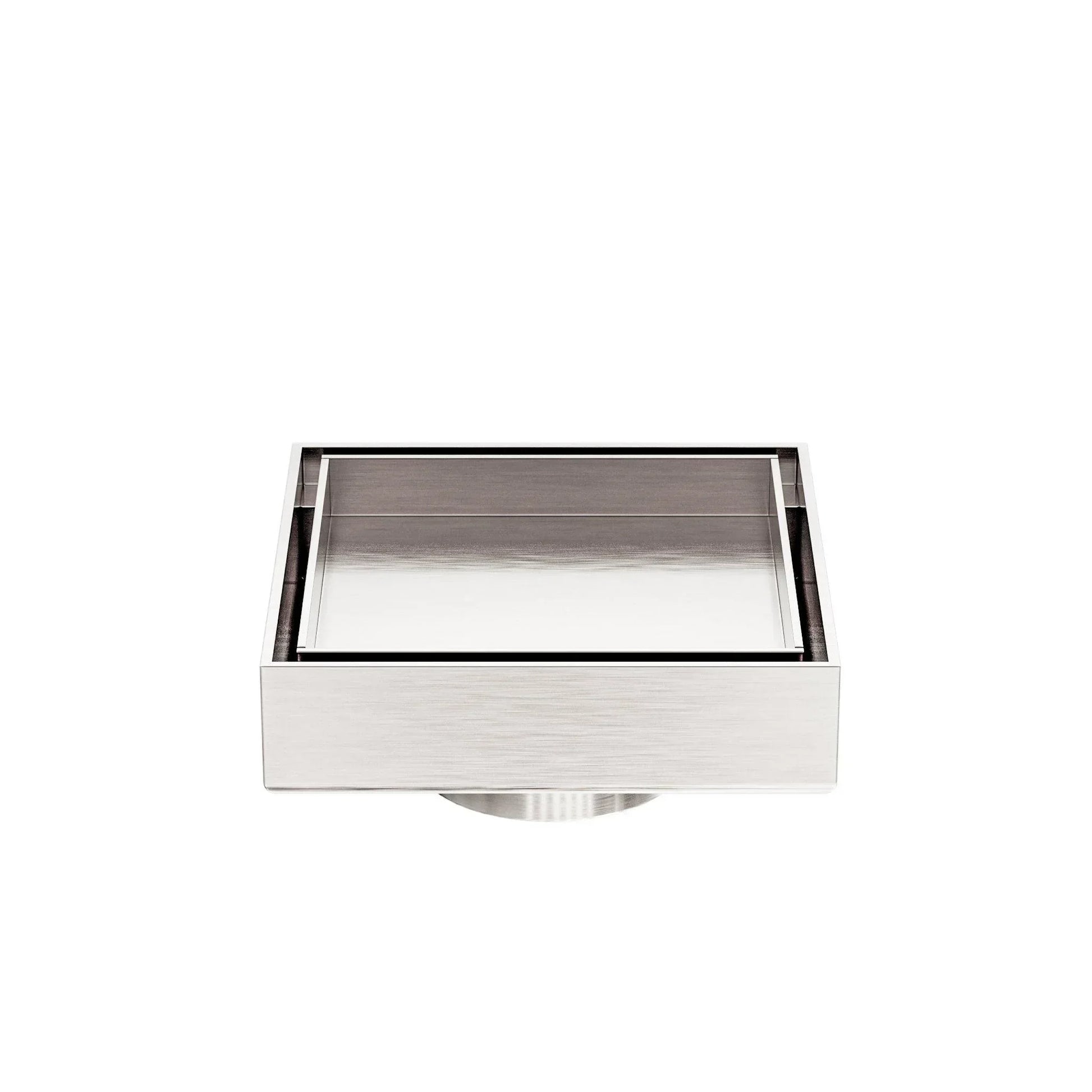NERO 100MM SQUARE TILE INSERT FLOOR WASTE 50MM OUTLET BRUSHED NICKEL - Ideal Bathroom CentreNRFW006BN