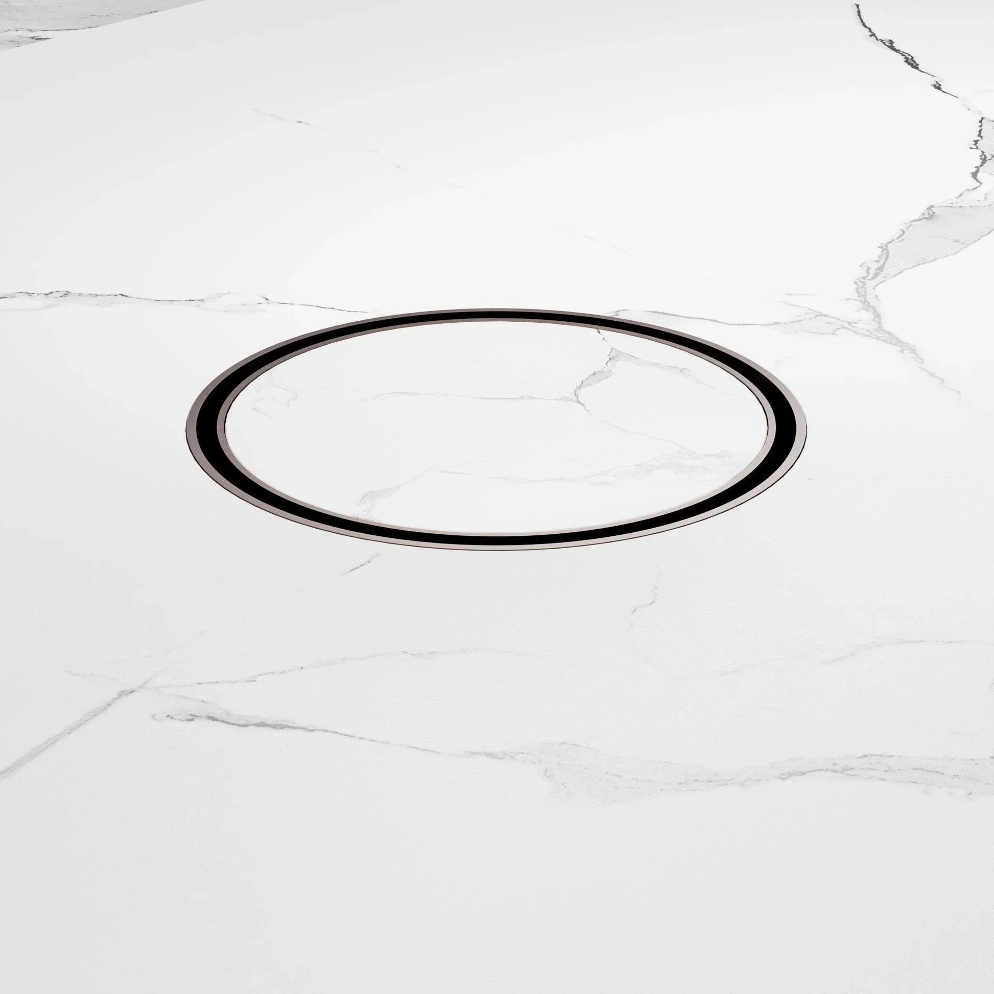 NERO 130MM ROUND TILE INSERT FLOOR WASTE 100MM OUTLET BRUSHED BRONZE - Ideal Bathroom CentreNRFW005BZ