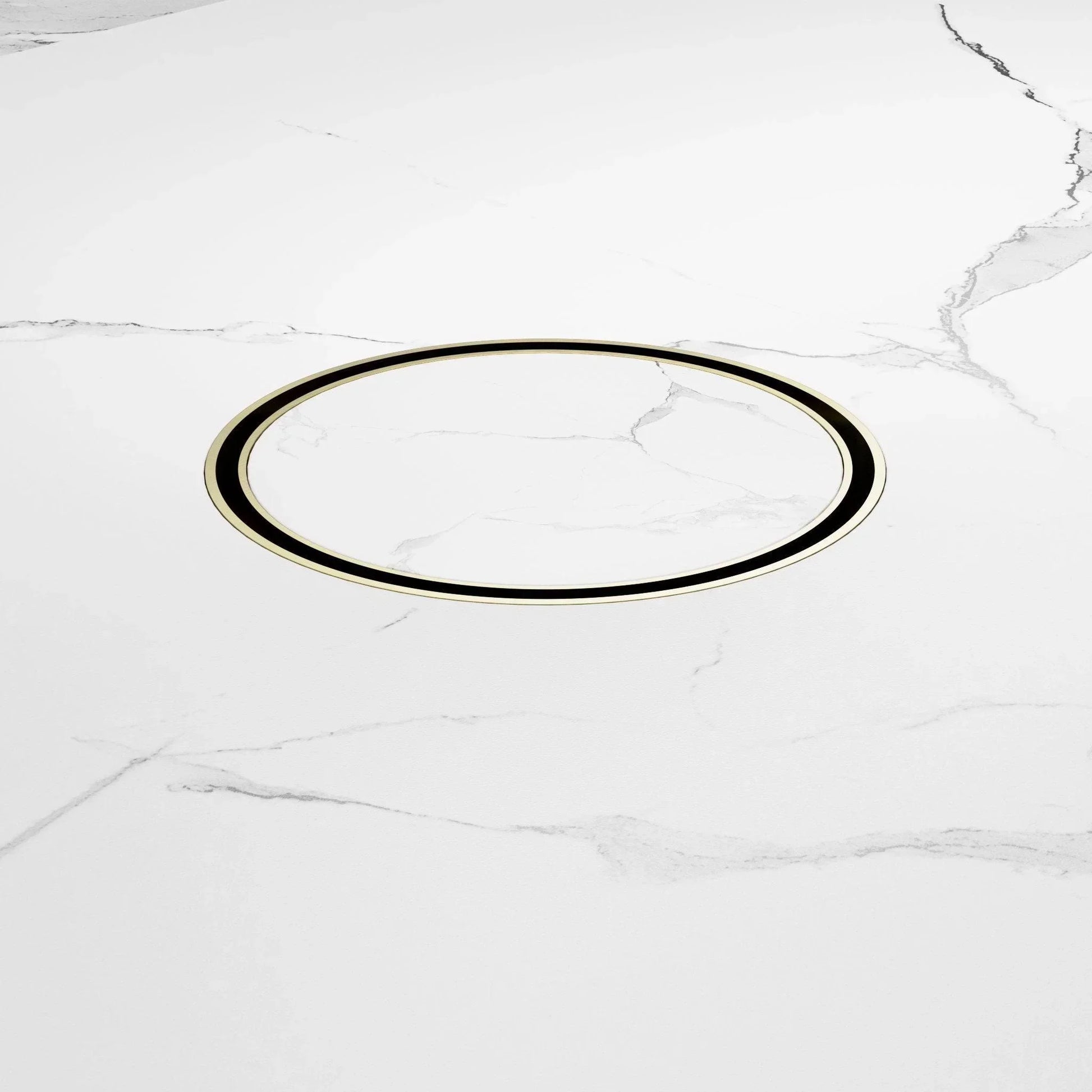 NERO 130MM ROUND TILE INSERT FLOOR WASTE 100MM OUTLET BRUSHED GOLD - Ideal Bathroom CentreNRFW005BG