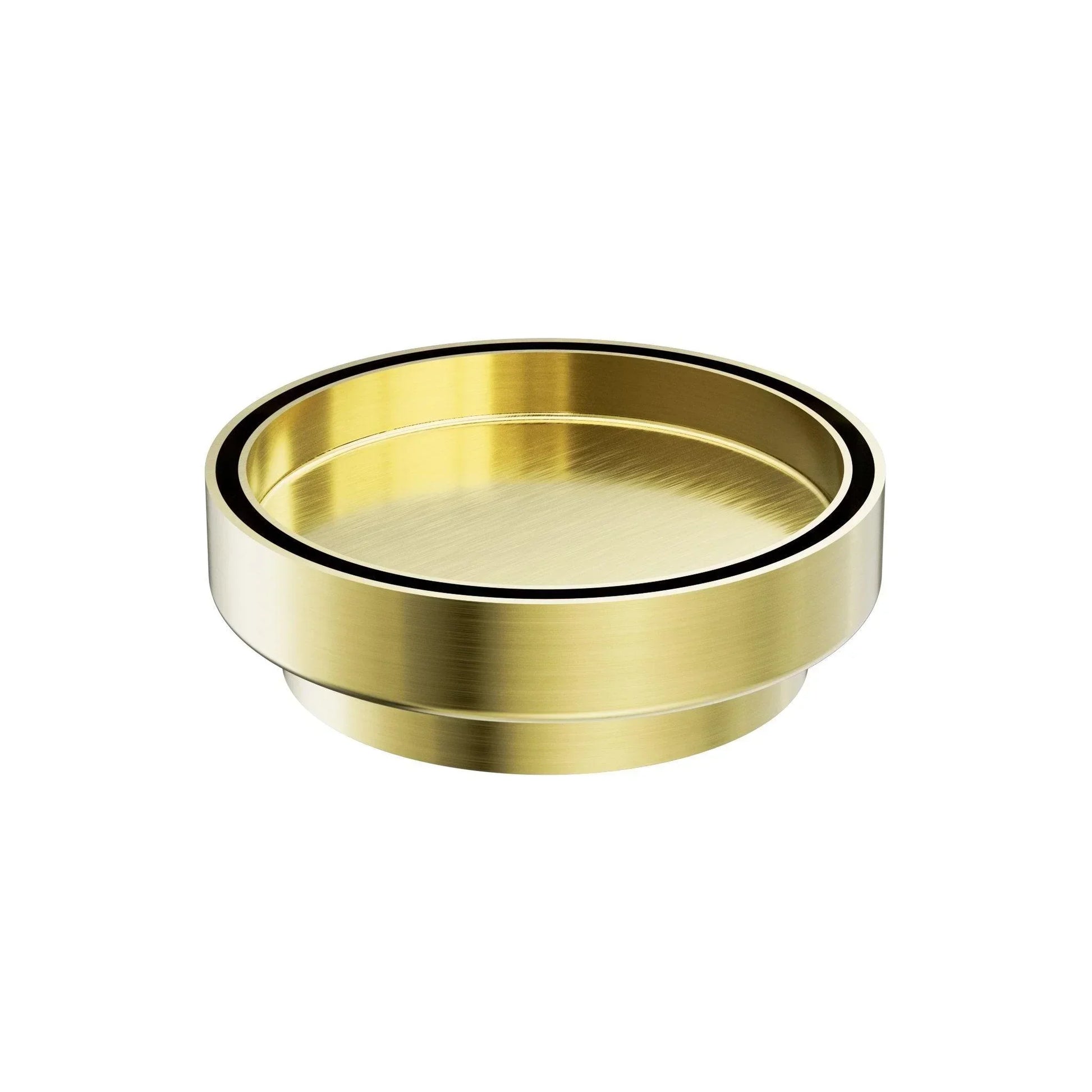 NERO 130MM ROUND TILE INSERT FLOOR WASTE 100MM OUTLET BRUSHED GOLD - Ideal Bathroom CentreNRFW005BG