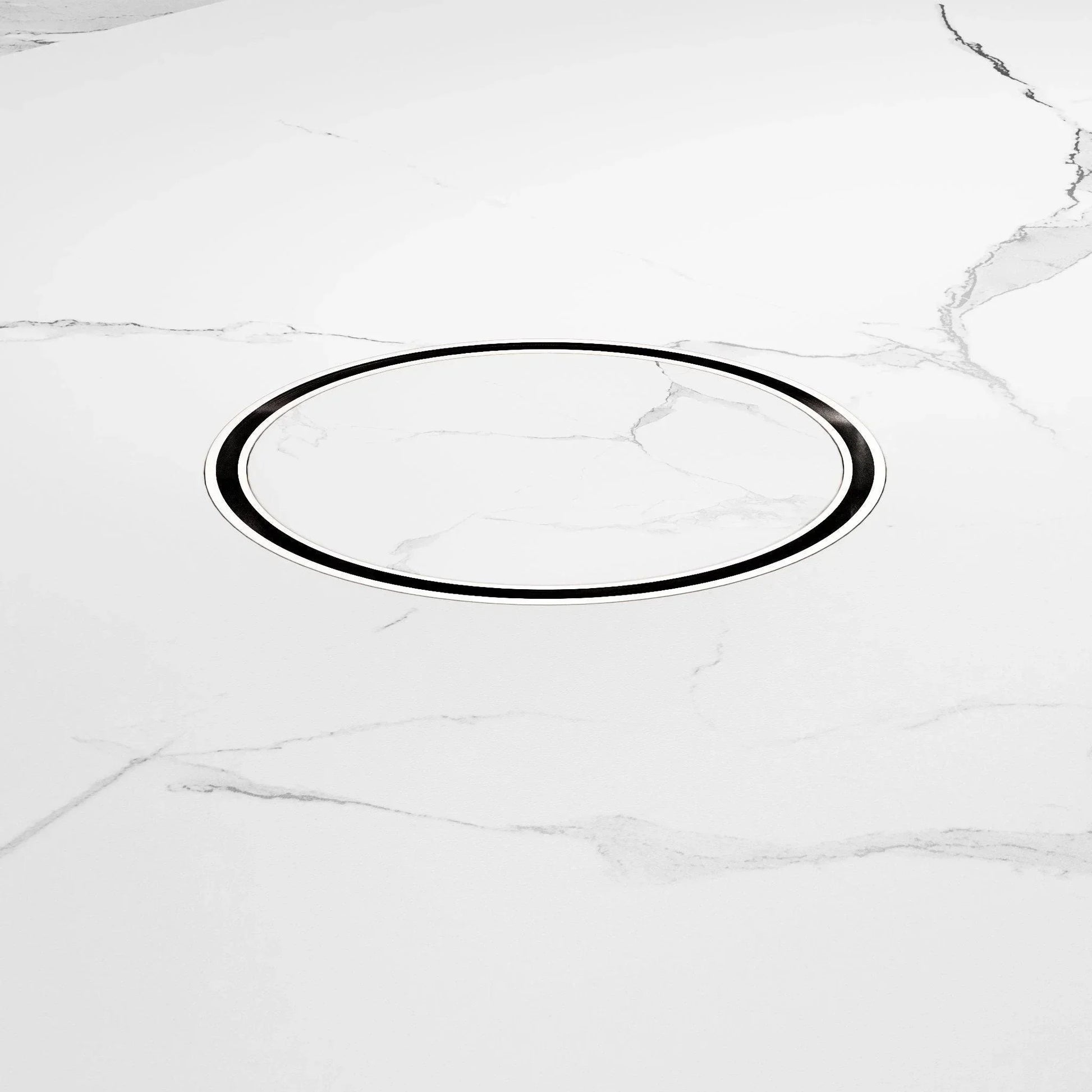 NERO 130MM ROUND TILE INSERT FLOOR WASTE 100MM OUTLET CHROME - Ideal Bathroom CentreNRFW005CH