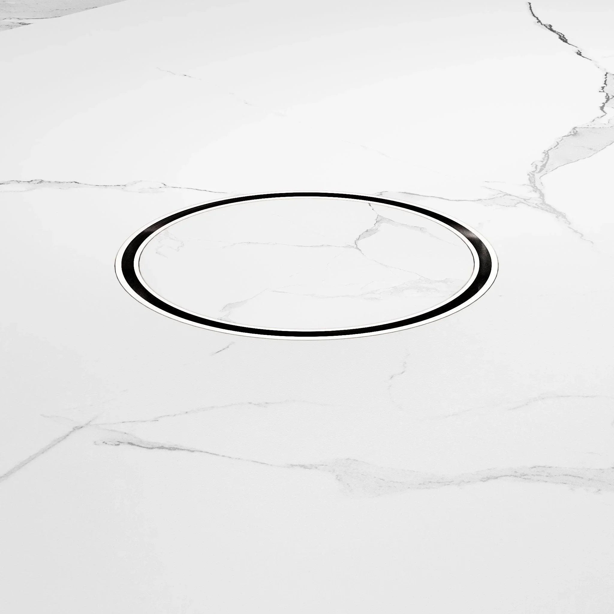 NERO 130MM ROUND TILE INSERT FLOOR WASTE 100MM OUTLET CHROME - Ideal Bathroom CentreNRFW005CH