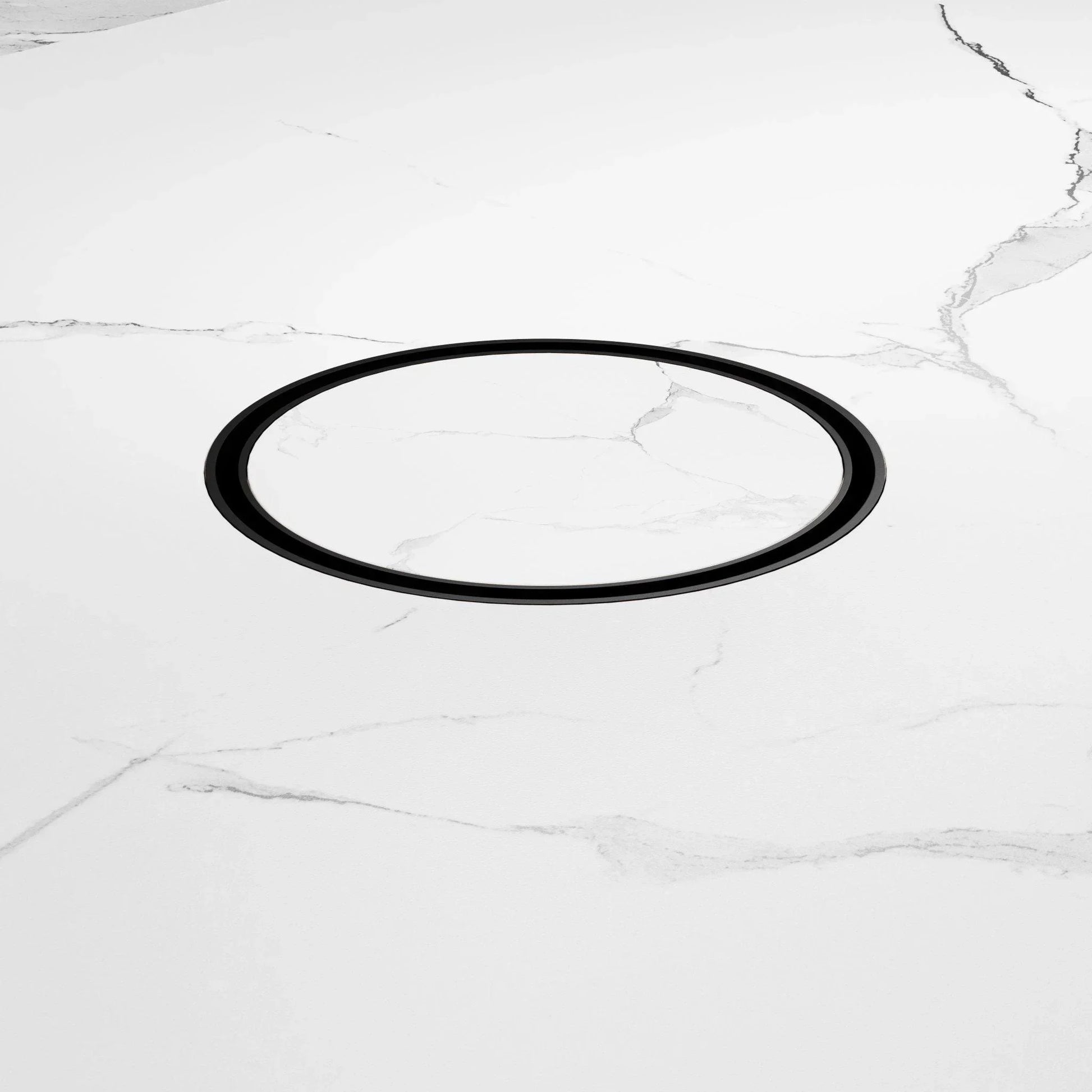 NERO 130MM ROUND TILE INSERT FLOOR WASTE 100MM OUTLET MATTE BLACK - Ideal Bathroom CentreNRFW005MB