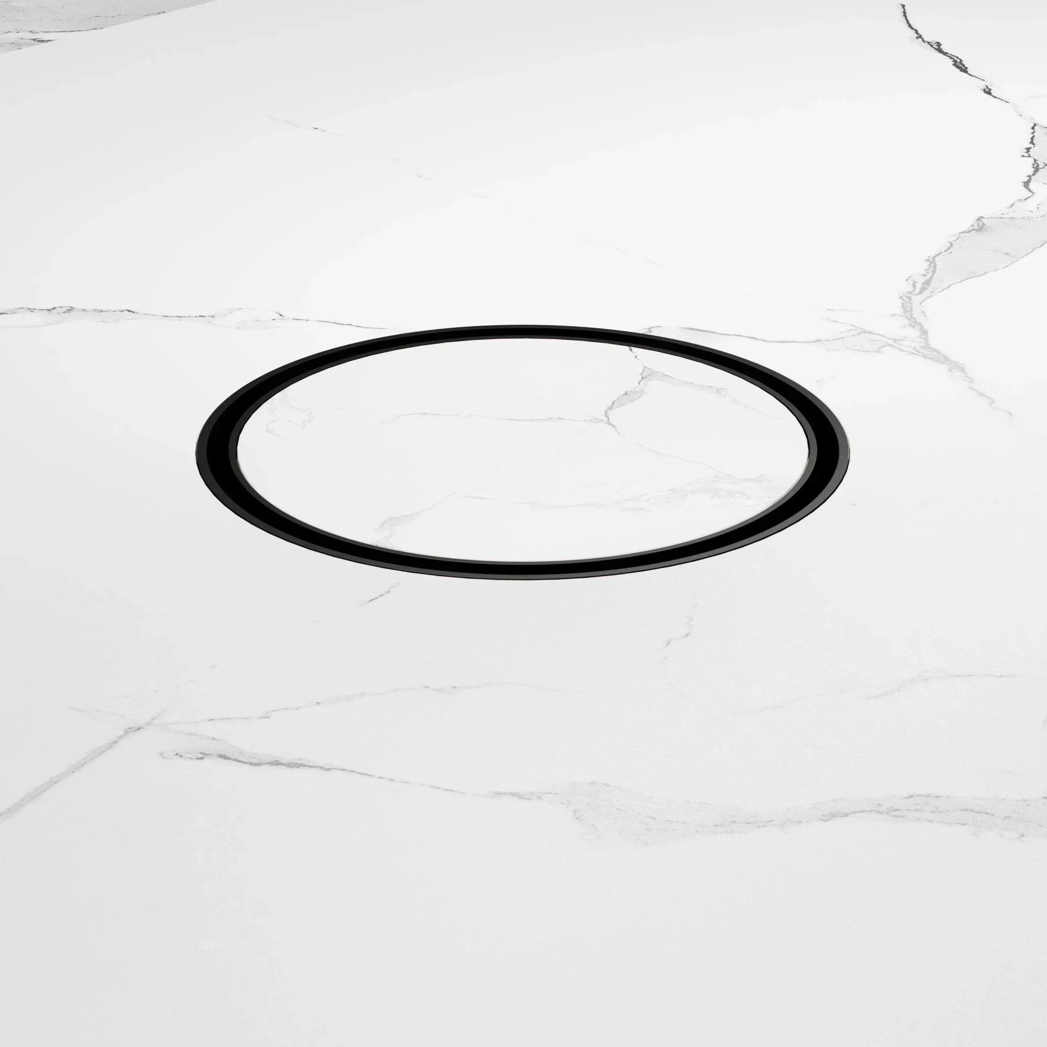 NERO 130MM ROUND TILE INSERT FLOOR WASTE 100MM OUTLET MATTE BLACK - Ideal Bathroom CentreNRFW005MB