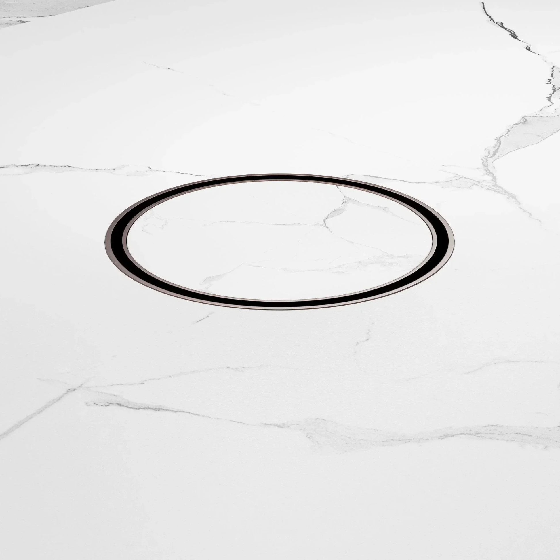 NERO 130MM ROUND TILE INSERT FLOOR WASTE 80MM OUTLET BRUSHED BRONZE - Ideal Bathroom CentreNRFW004BZ