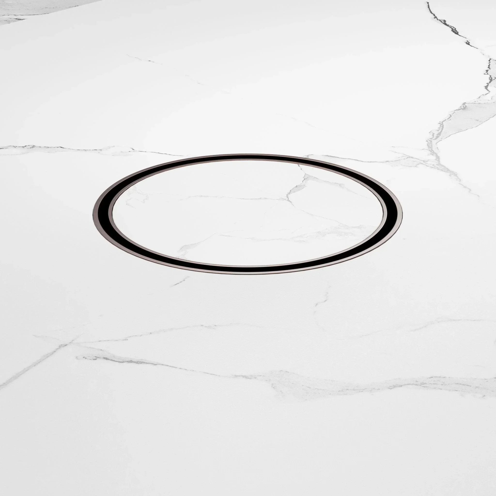 NERO 130MM ROUND TILE INSERT FLOOR WASTE 80MM OUTLET BRUSHED BRONZE - Ideal Bathroom CentreNRFW004BZ