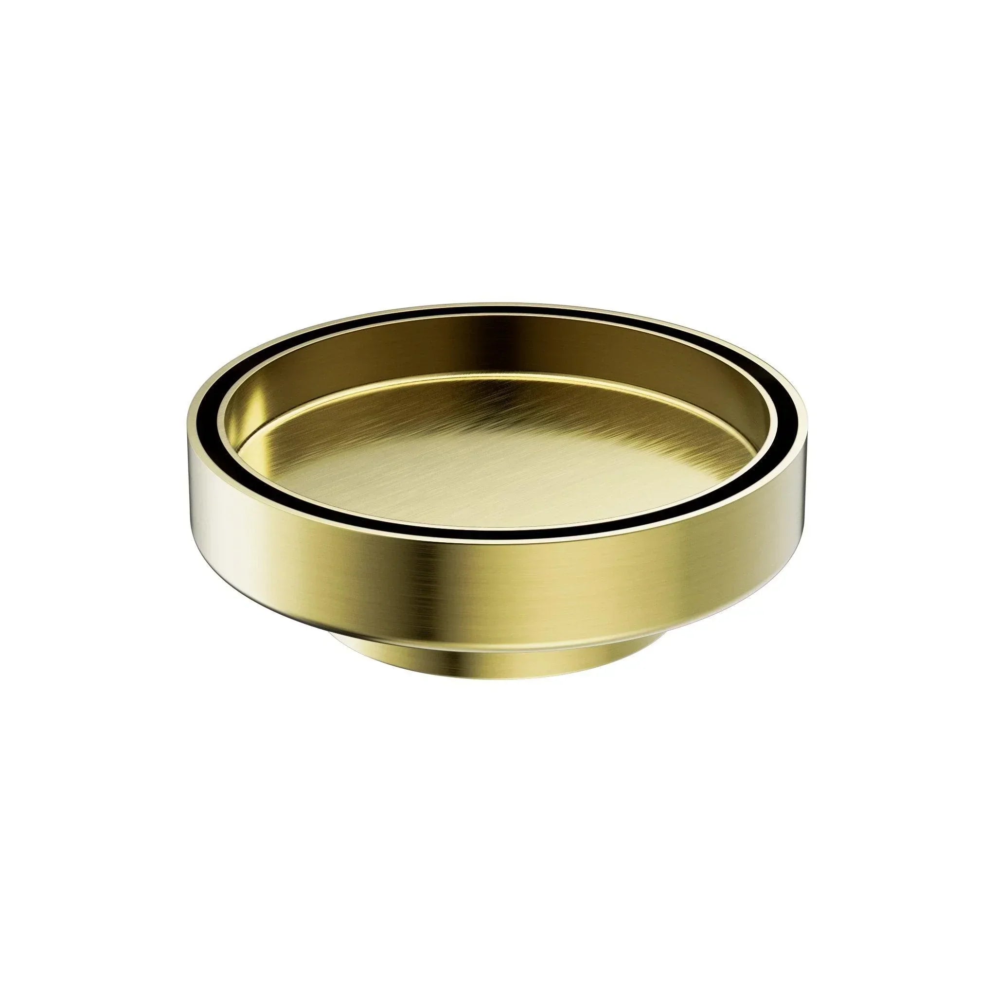 NERO 130MM ROUND TILE INSERT FLOOR WASTE 80MM OUTLET BRUSHED GOLD - Ideal Bathroom CentreNRFW004BG