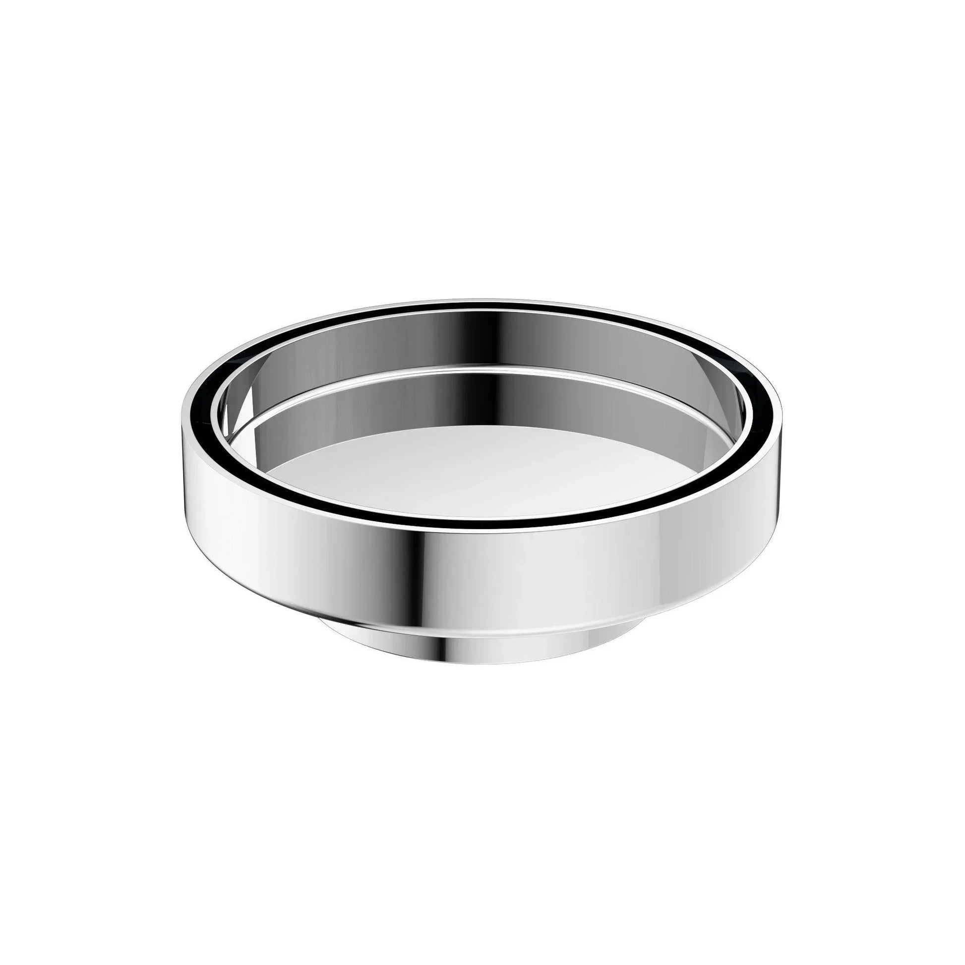 NERO 130MM ROUND TILE INSERT FLOOR WASTE 80MM OUTLET CHROME - Ideal Bathroom CentreNRFW004CH