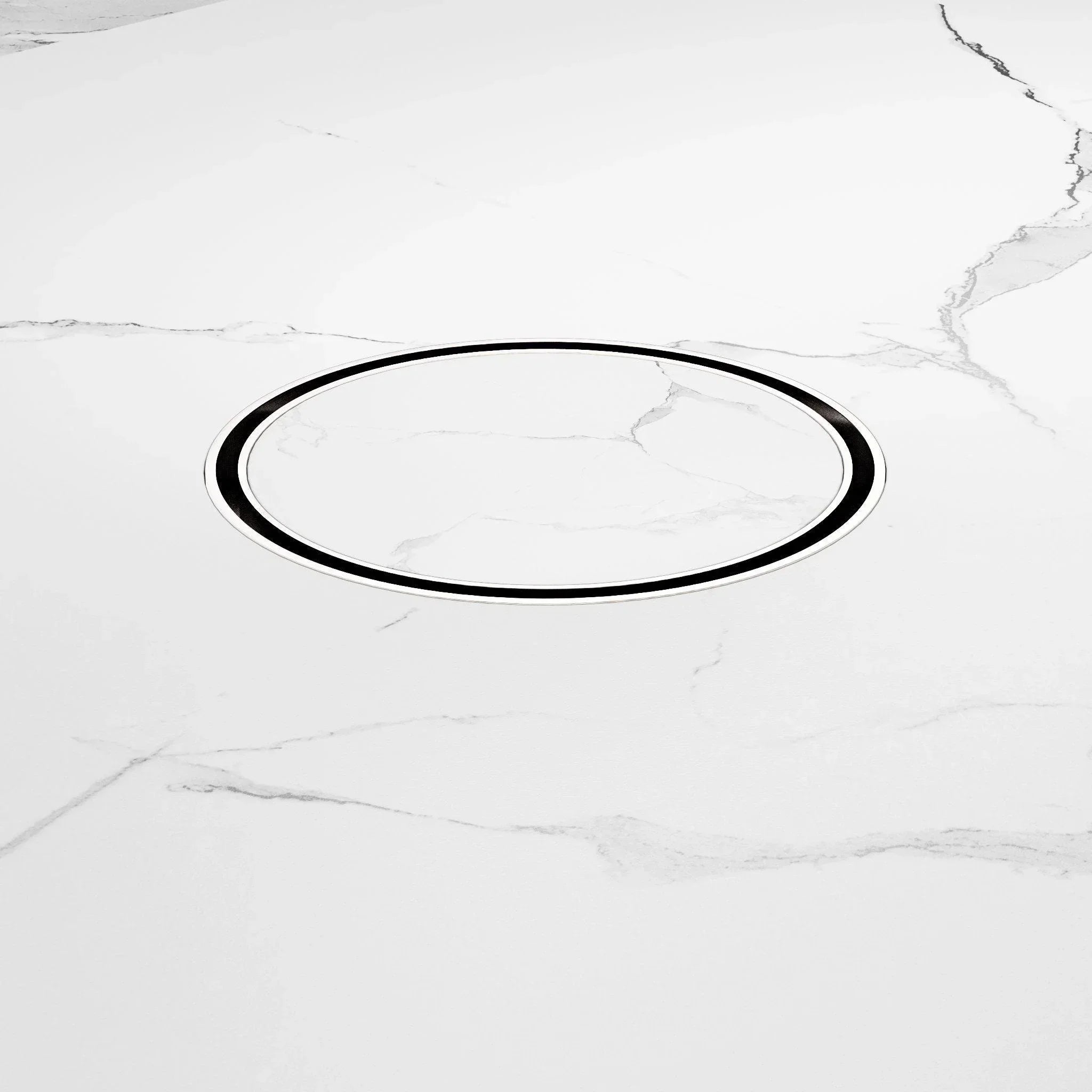 NERO 130MM ROUND TILE INSERT FLOOR WASTE 80MM OUTLET CHROME - Ideal Bathroom CentreNRFW004CH