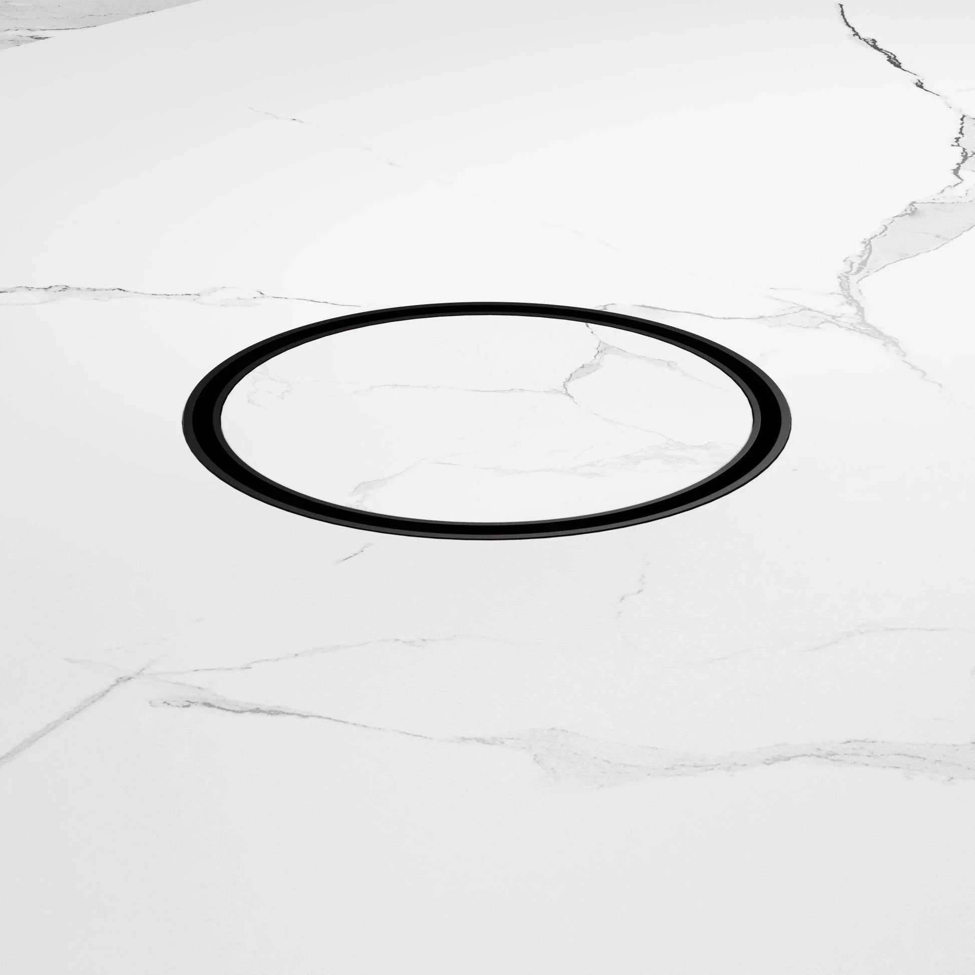 NERO 130MM ROUND TILE INSERT FLOOR WASTE 80MM OUTLET MATTE BLACK - Ideal Bathroom CentreNRFW004MB