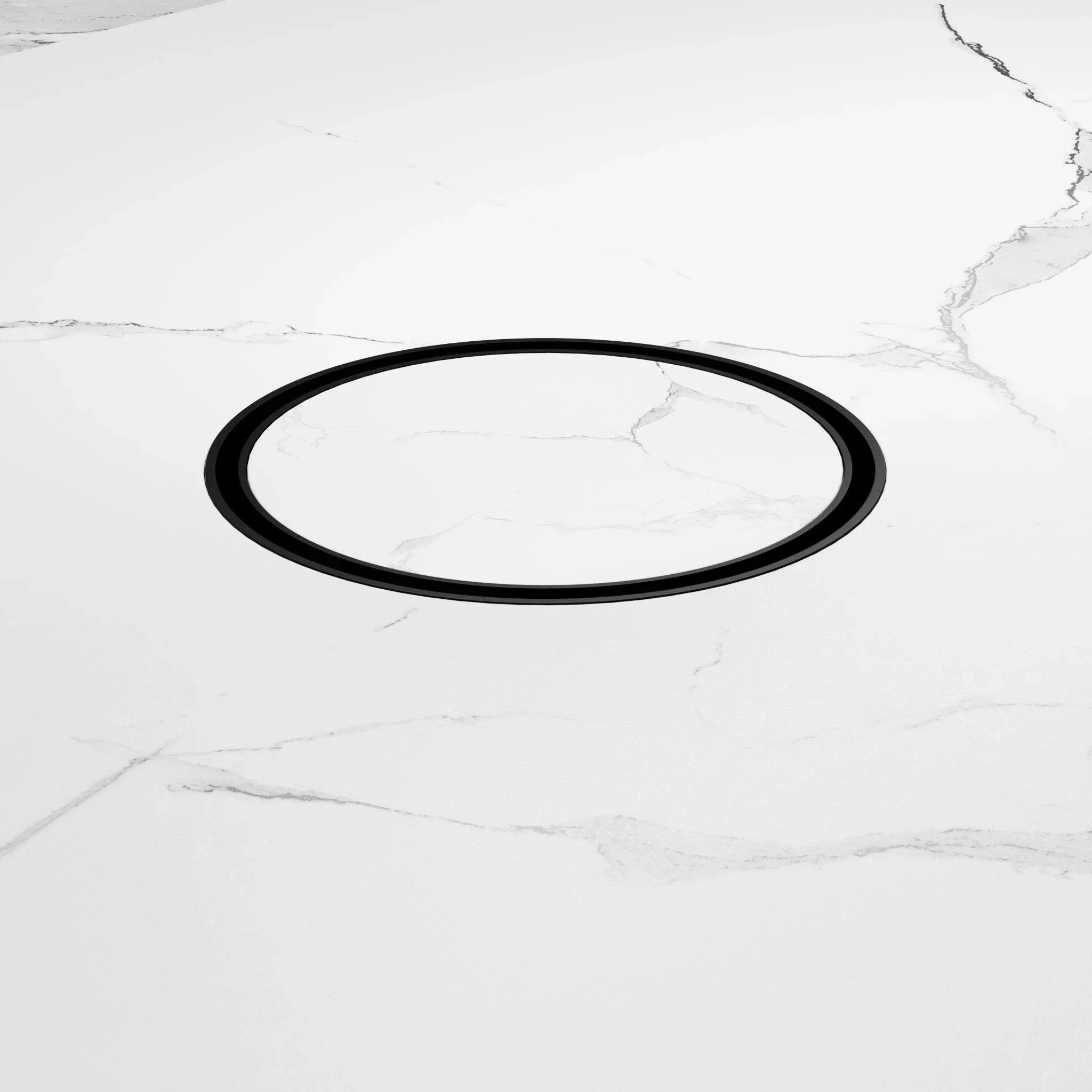 NERO 130MM ROUND TILE INSERT FLOOR WASTE 80MM OUTLET MATTE BLACK - Ideal Bathroom CentreNRFW004MB