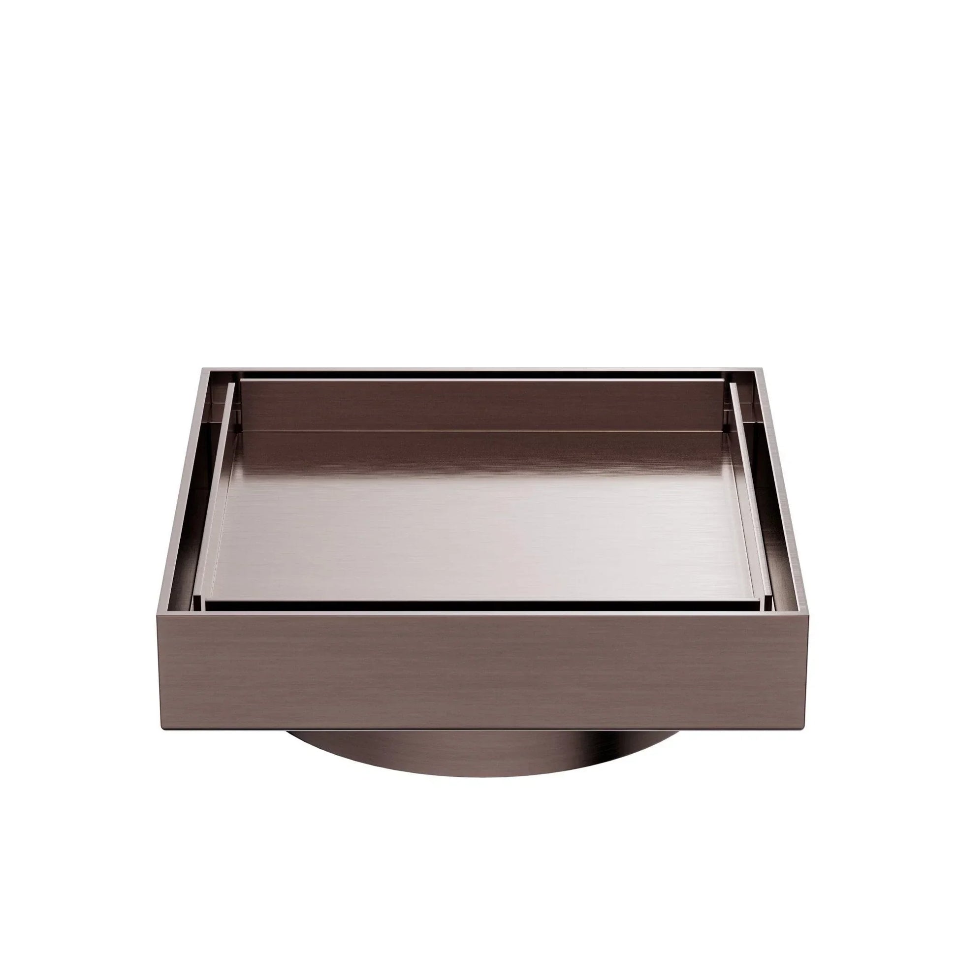 NERO 130MM SQUARE TILE INSERT FLOOR WASTE 100MM OUTLET BRUSHED BRONZE - Ideal Bathroom CentreNRFW008BZ