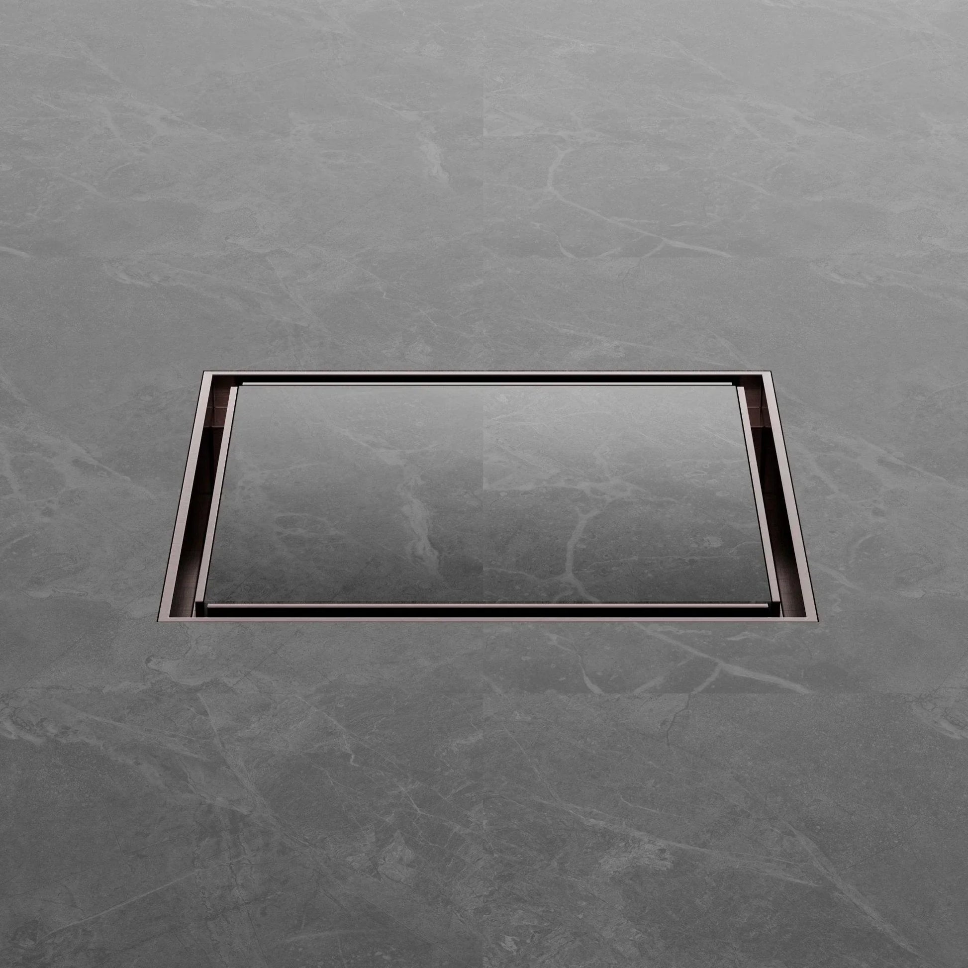 NERO 130MM SQUARE TILE INSERT FLOOR WASTE 100MM OUTLET BRUSHED BRONZE - Ideal Bathroom CentreNRFW008BZ