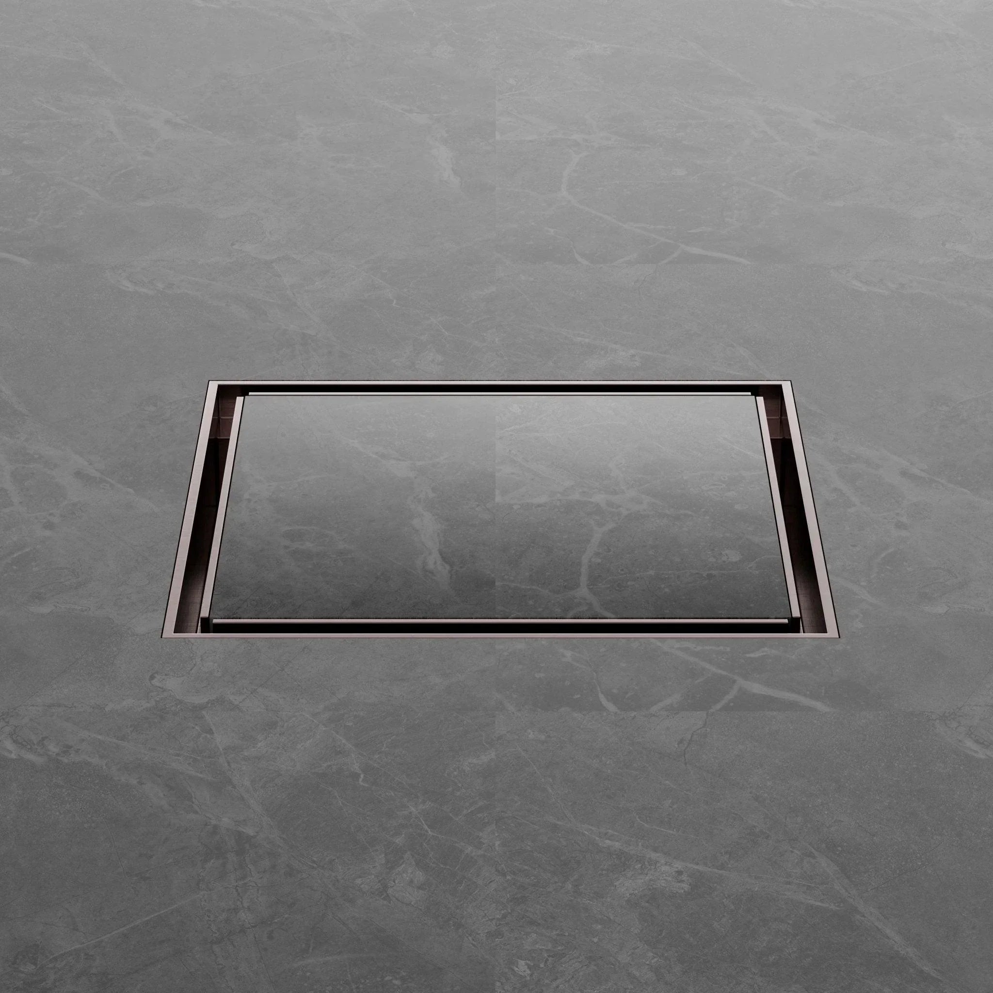 NERO 130MM SQUARE TILE INSERT FLOOR WASTE 100MM OUTLET BRUSHED BRONZE - Ideal Bathroom CentreNRFW008BZ
