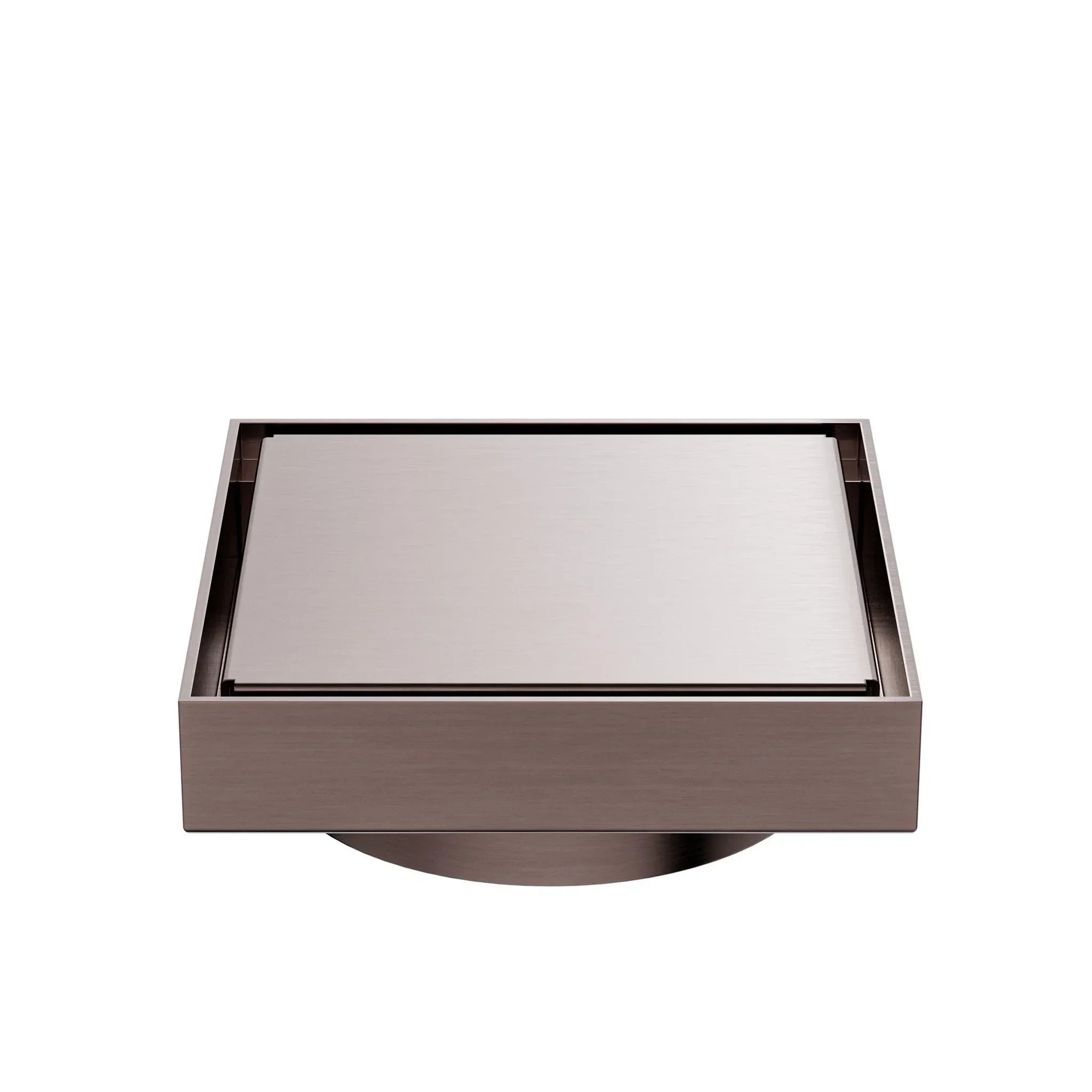 NERO 130MM SQUARE TILE INSERT FLOOR WASTE 100MM OUTLET BRUSHED BRONZE - Ideal Bathroom CentreNRFW008BZ