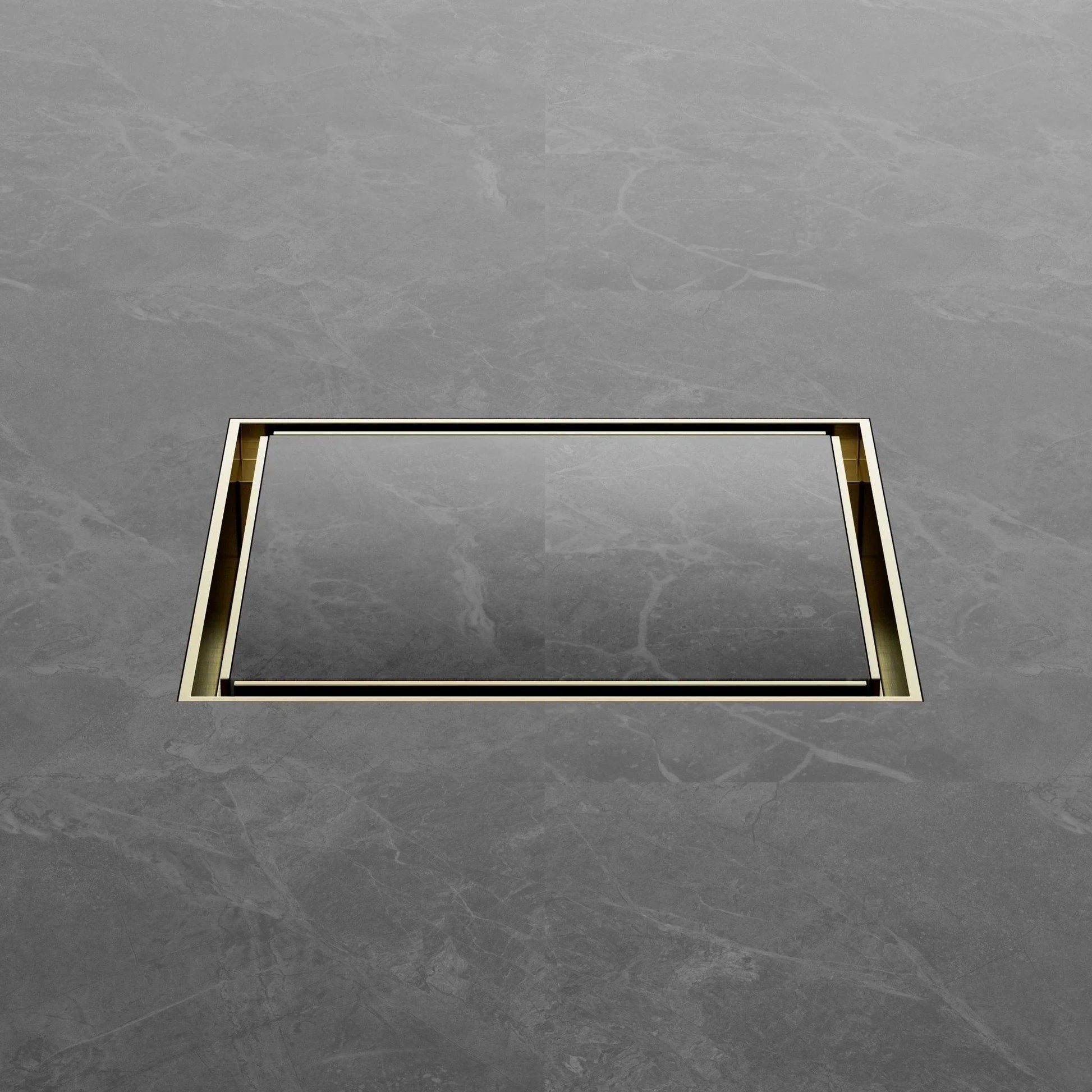 NERO 130MM SQUARE TILE INSERT FLOOR WASTE 100MM OUTLET BRUSHED GOLD - Ideal Bathroom CentreNRFW008BG