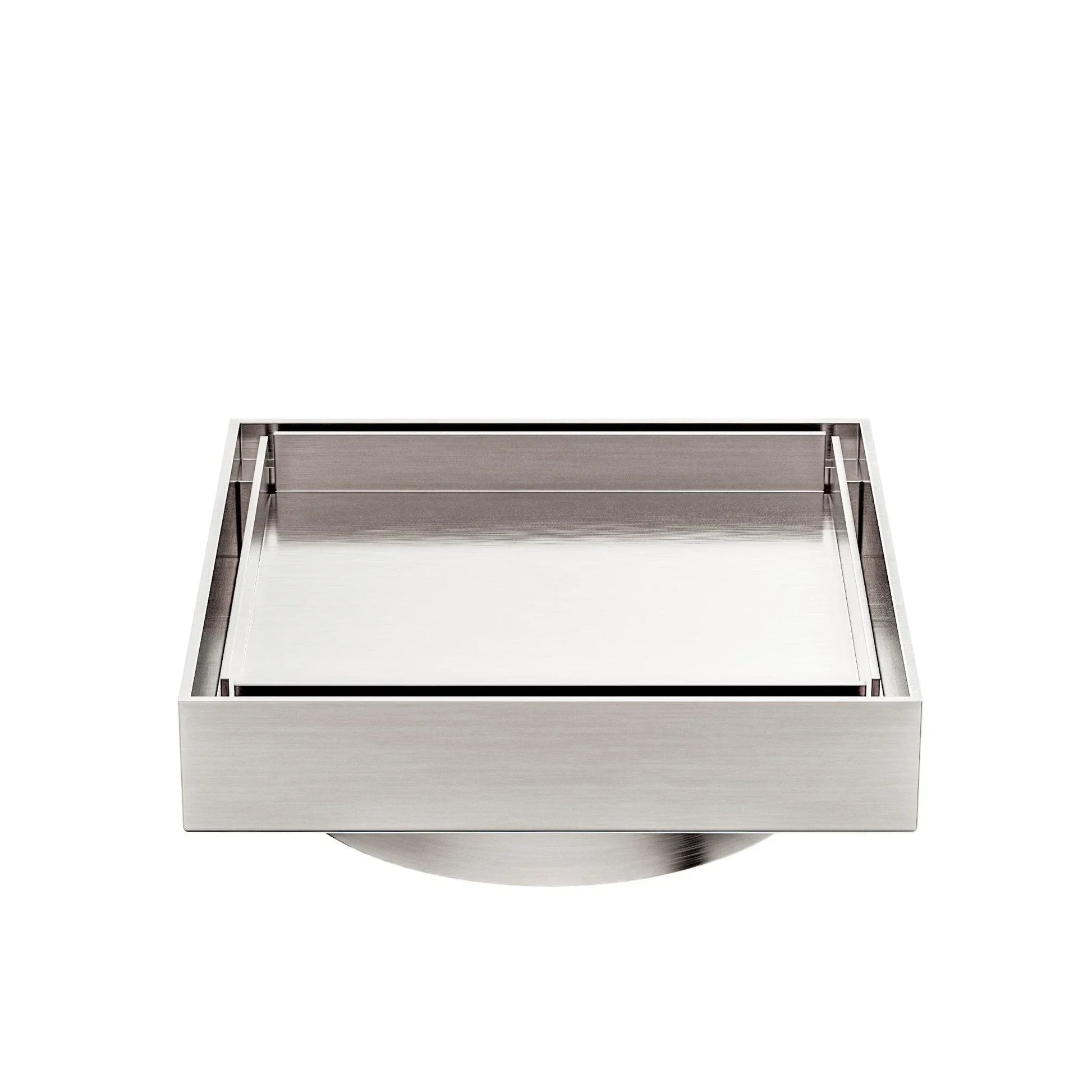 NERO 130MM SQUARE TILE INSERT FLOOR WASTE 100MM OUTLET BRUSHED NICKEL - Ideal Bathroom CentreNRFW008BN