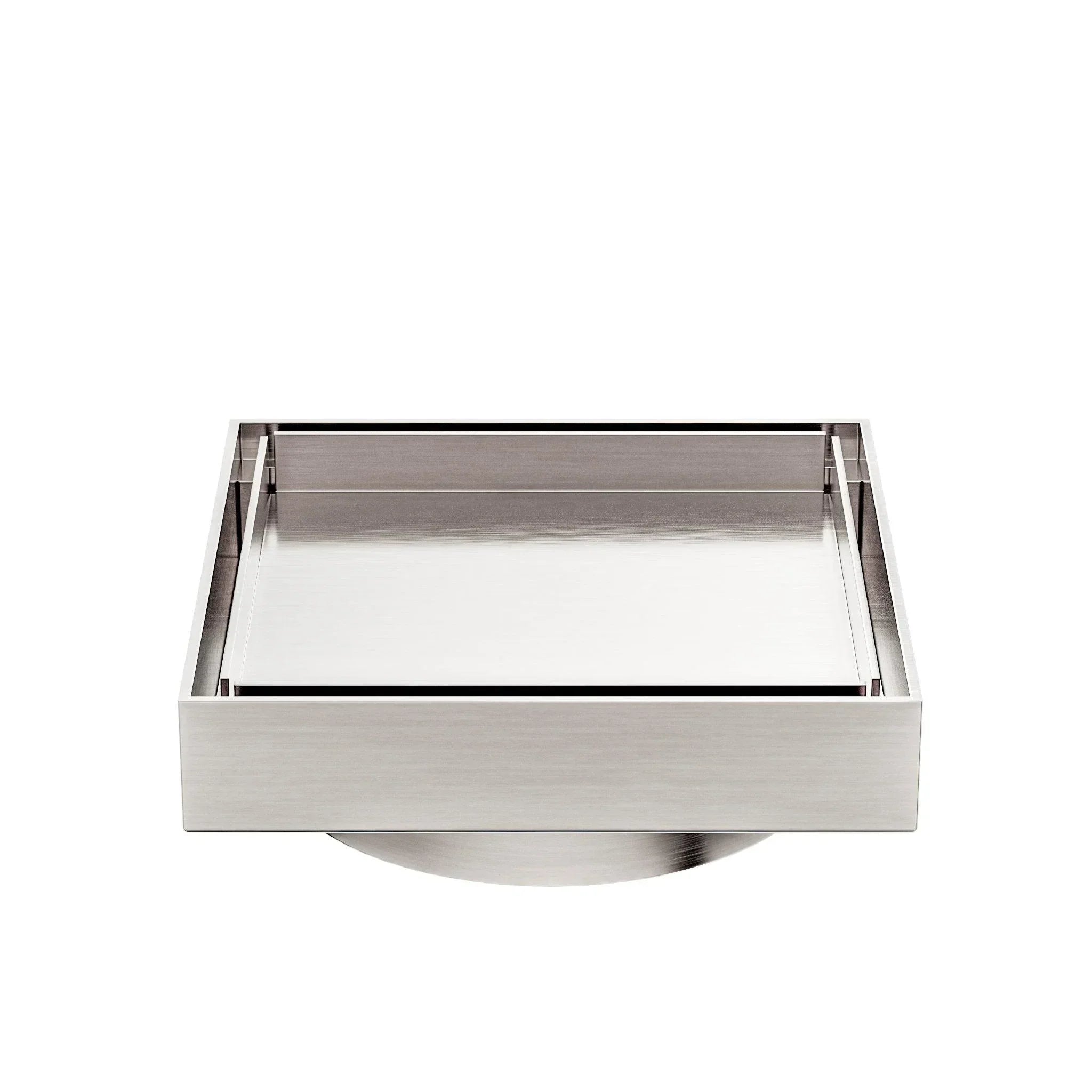 NERO 130MM SQUARE TILE INSERT FLOOR WASTE 100MM OUTLET BRUSHED NICKEL - Ideal Bathroom CentreNRFW008BN